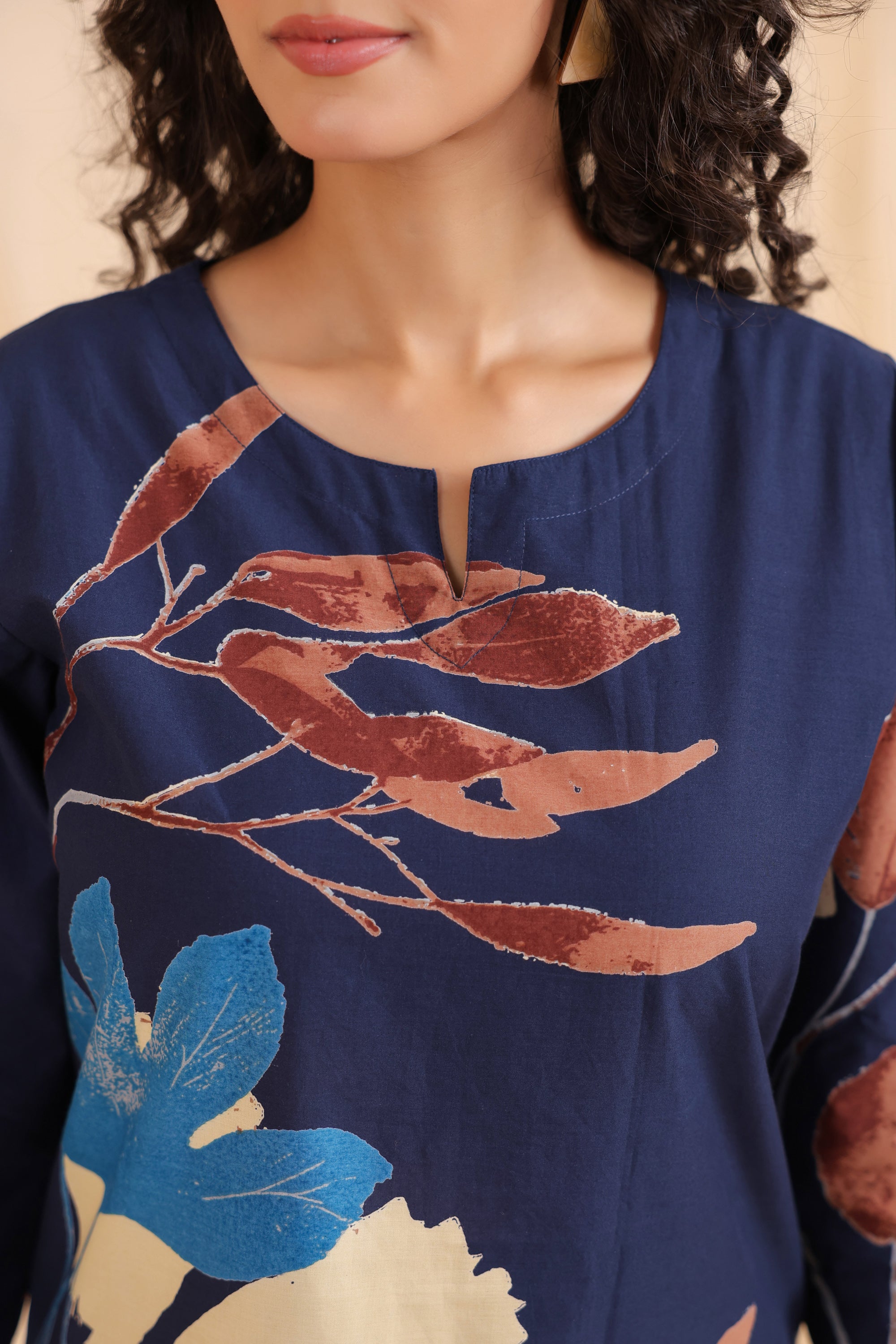 Midnight Petals Printed Cotton Co-ord Set