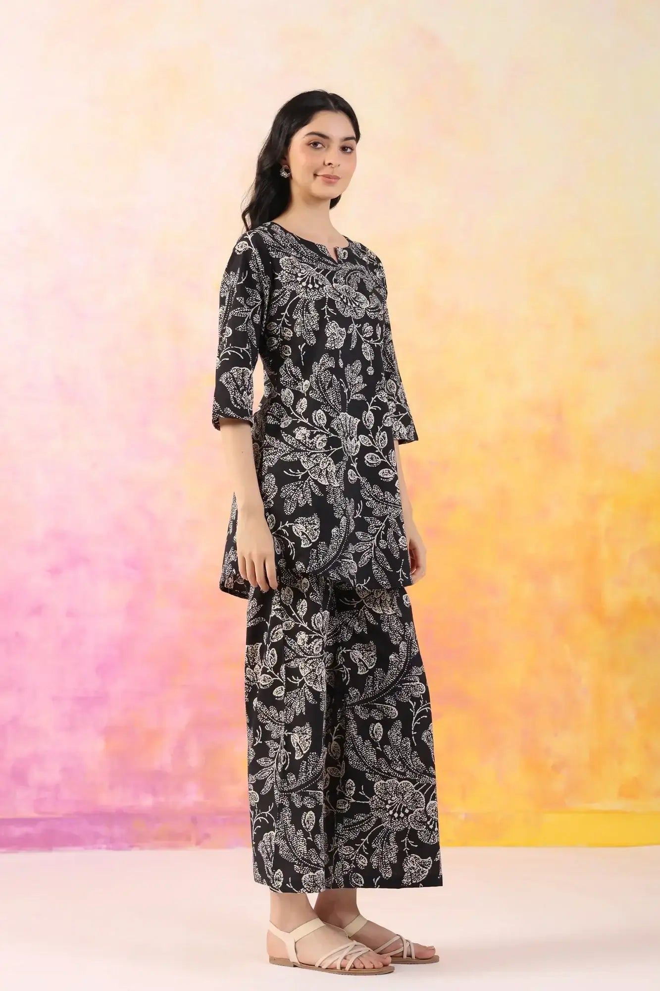 Botanic Harmony Cotton Palazzo Loungewear Set
