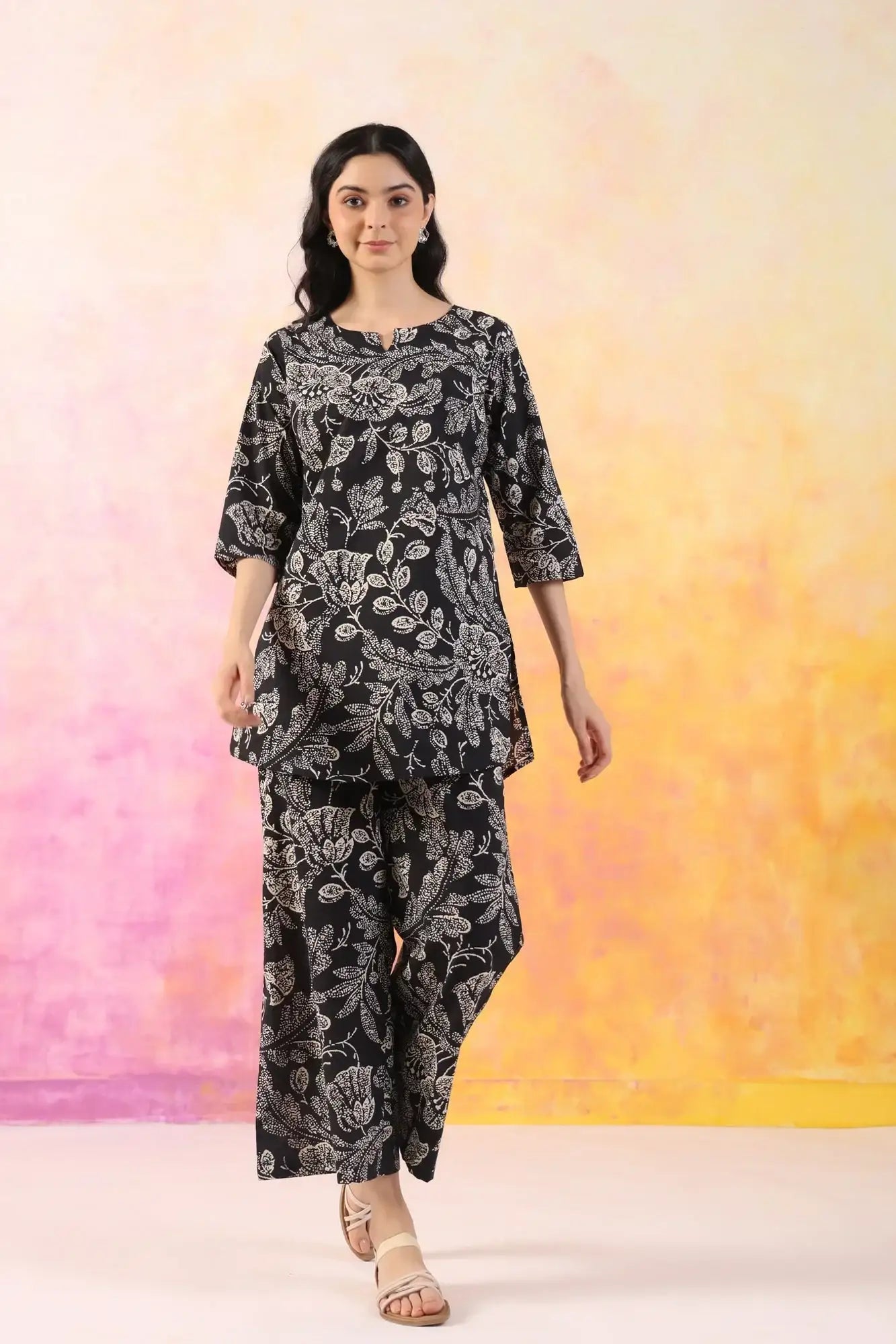 Botanic Harmony Cotton Palazzo Loungewear Set