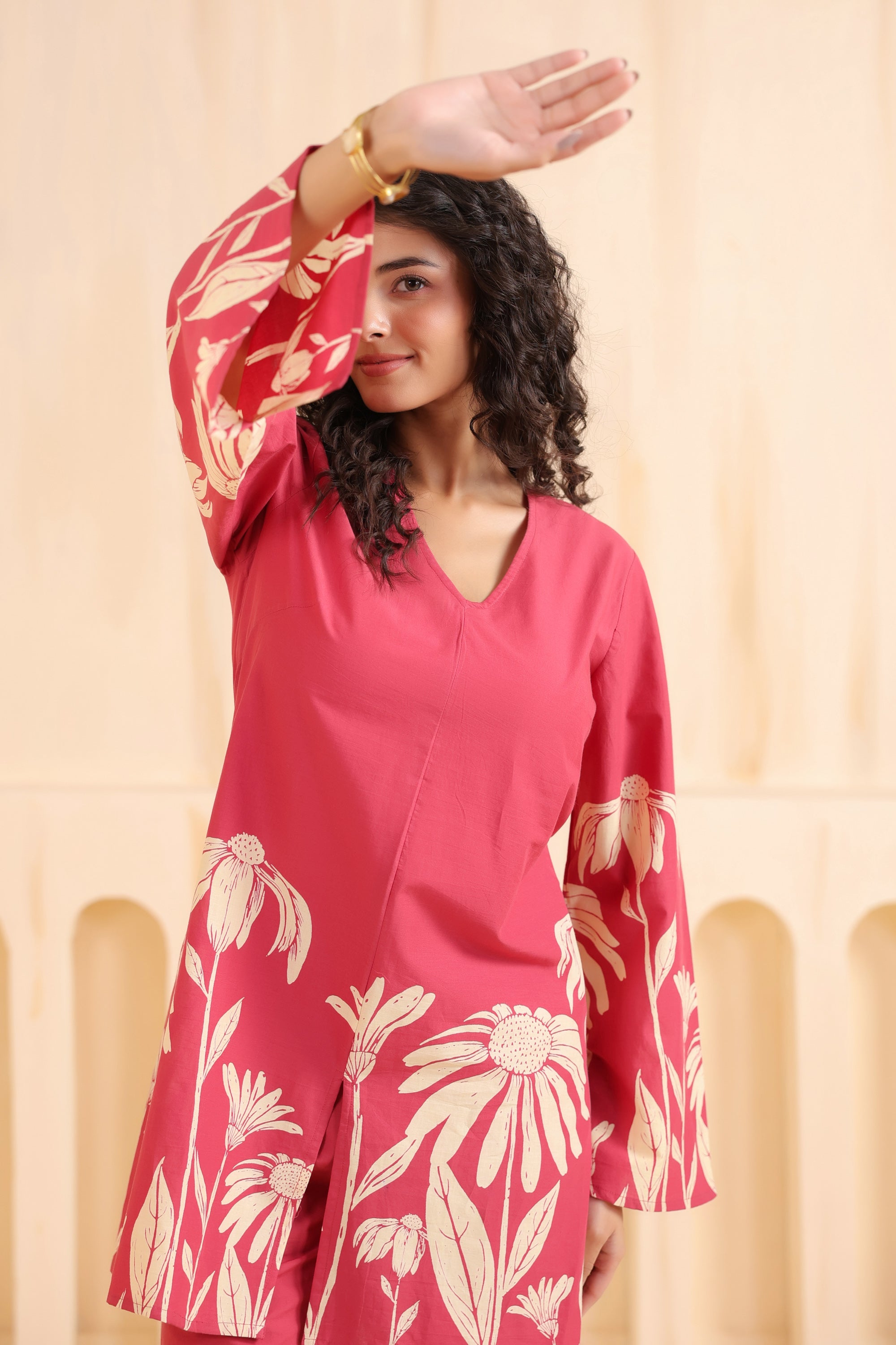 Crimson Royale Printed Cotton Co-ord Set