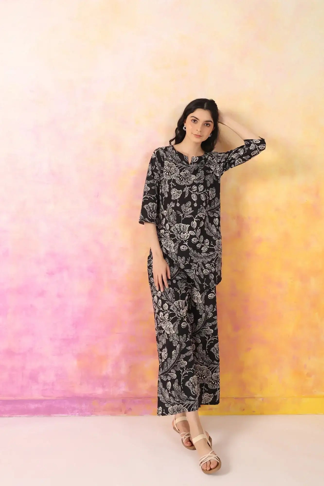 Botanic Harmony Cotton Palazzo Loungewear Set