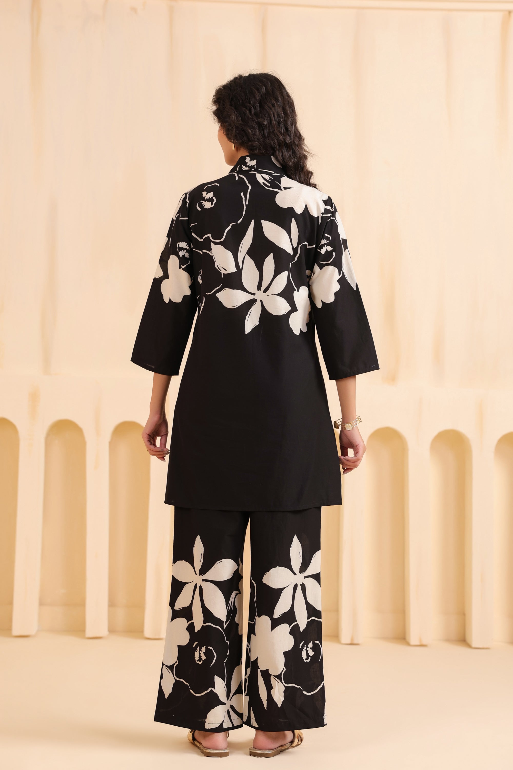 Noir Bloom Printed Cotton Co-ord Set