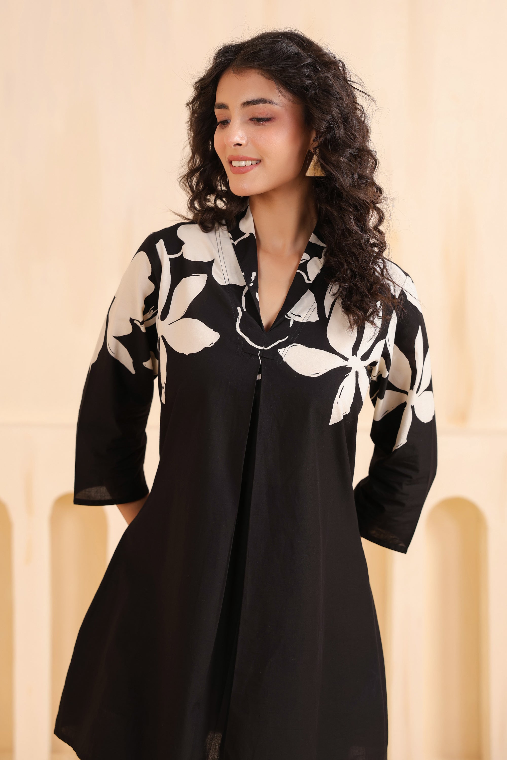 Noir Bloom Printed Cotton Co-ord Set