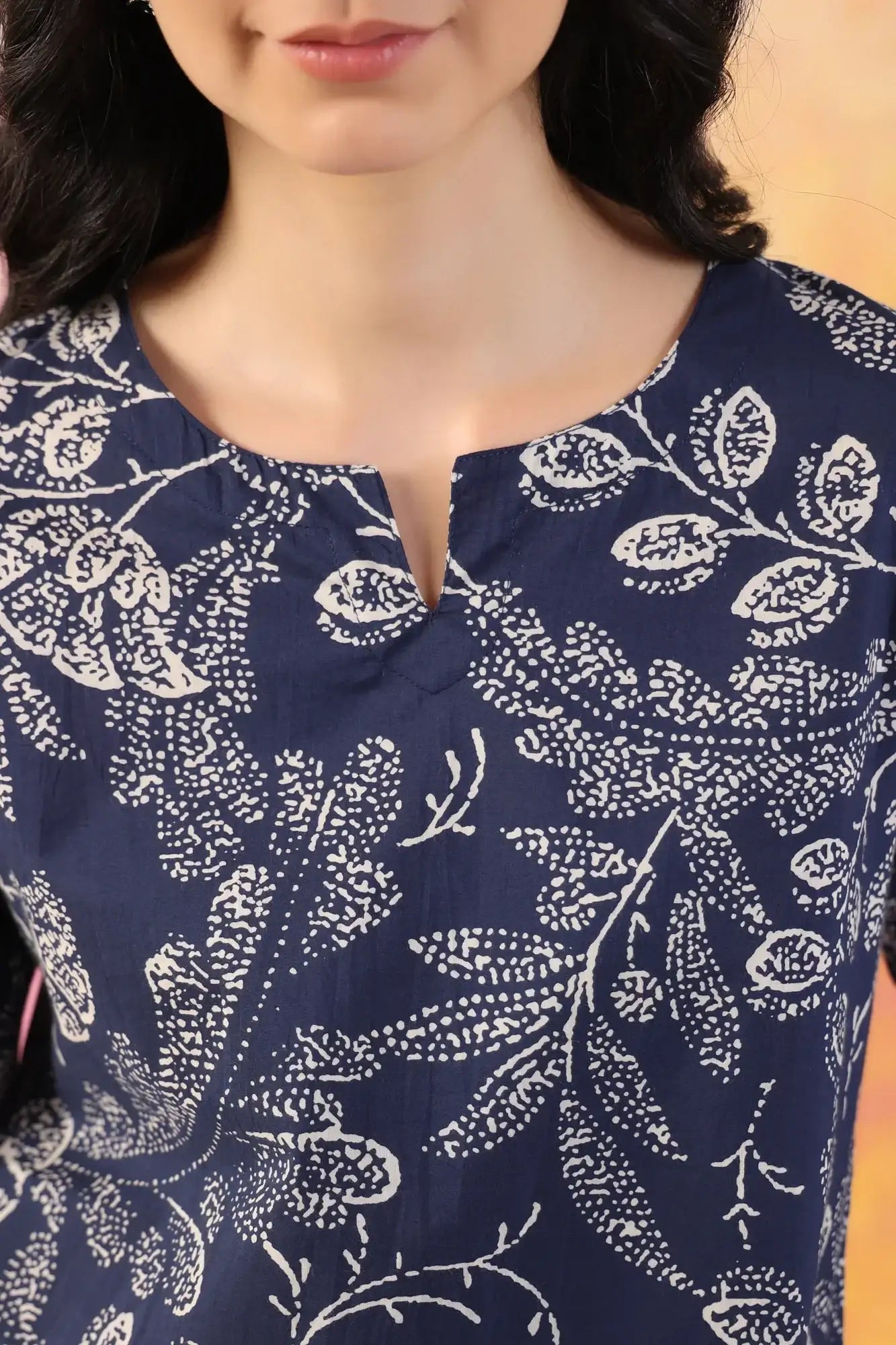 Botanic Harmony Blue Cotton Palazzo Loungewear Set