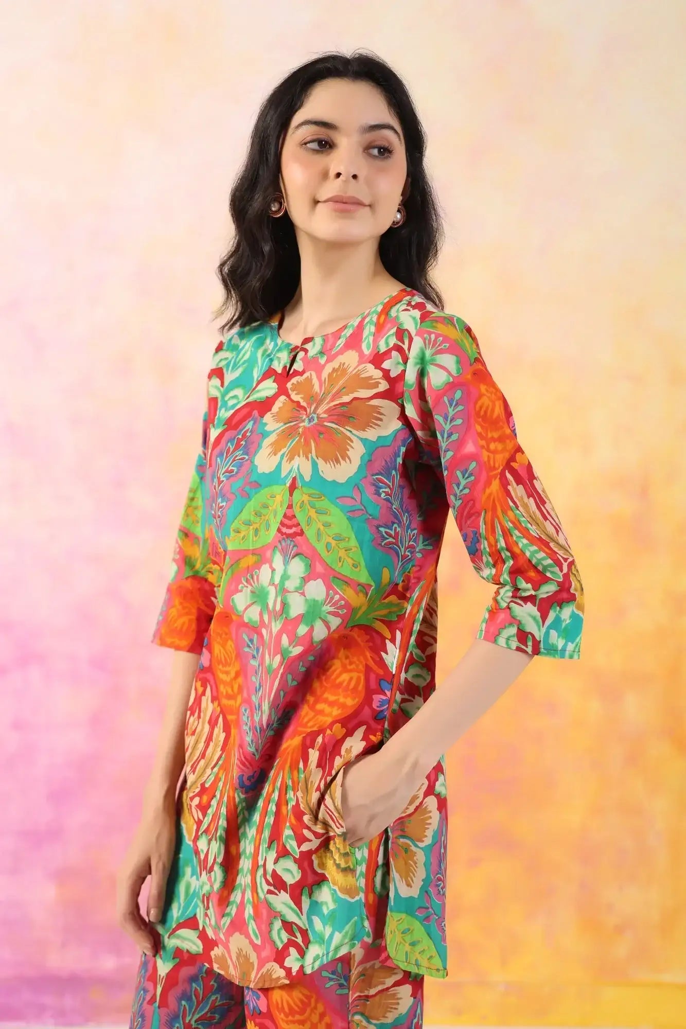 Sunset Splendor Palazzo Cotton Loungewear Set