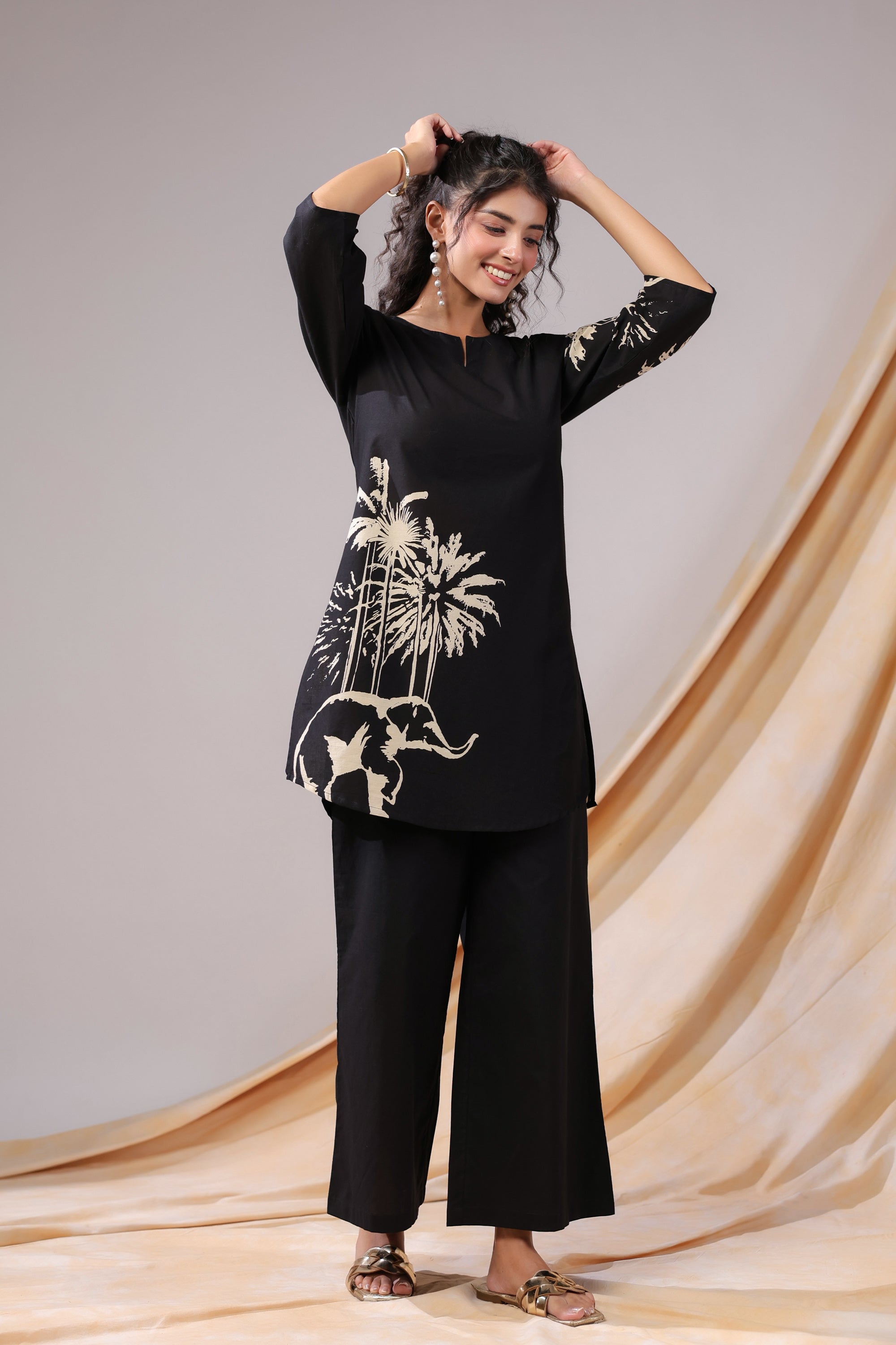 Midnight Safari Cotton Co-ord Set