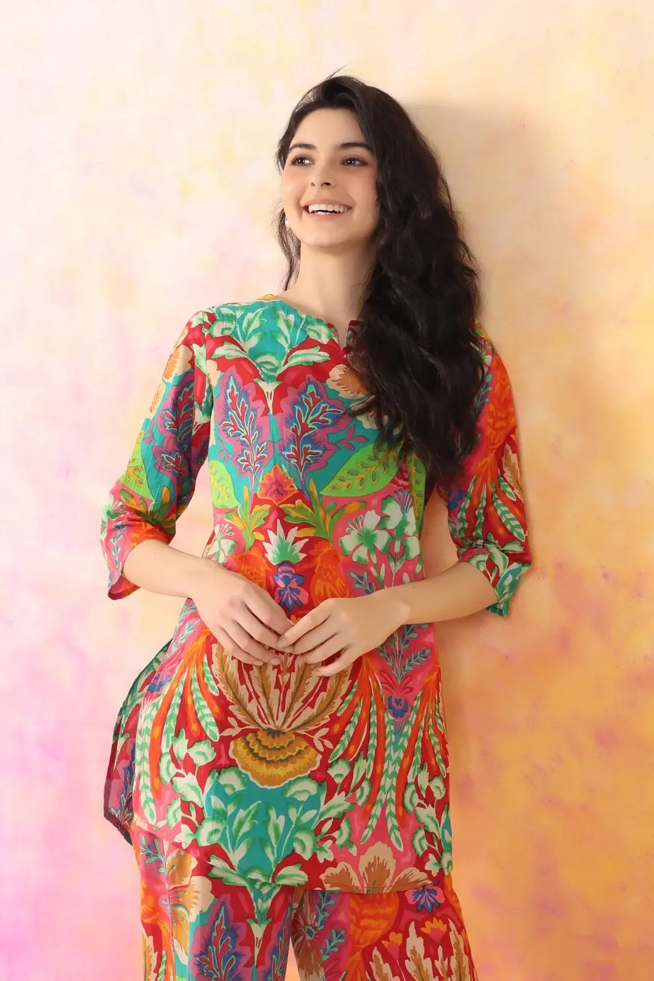 Sunset Splendor Palazzo Cotton Loungewear Set