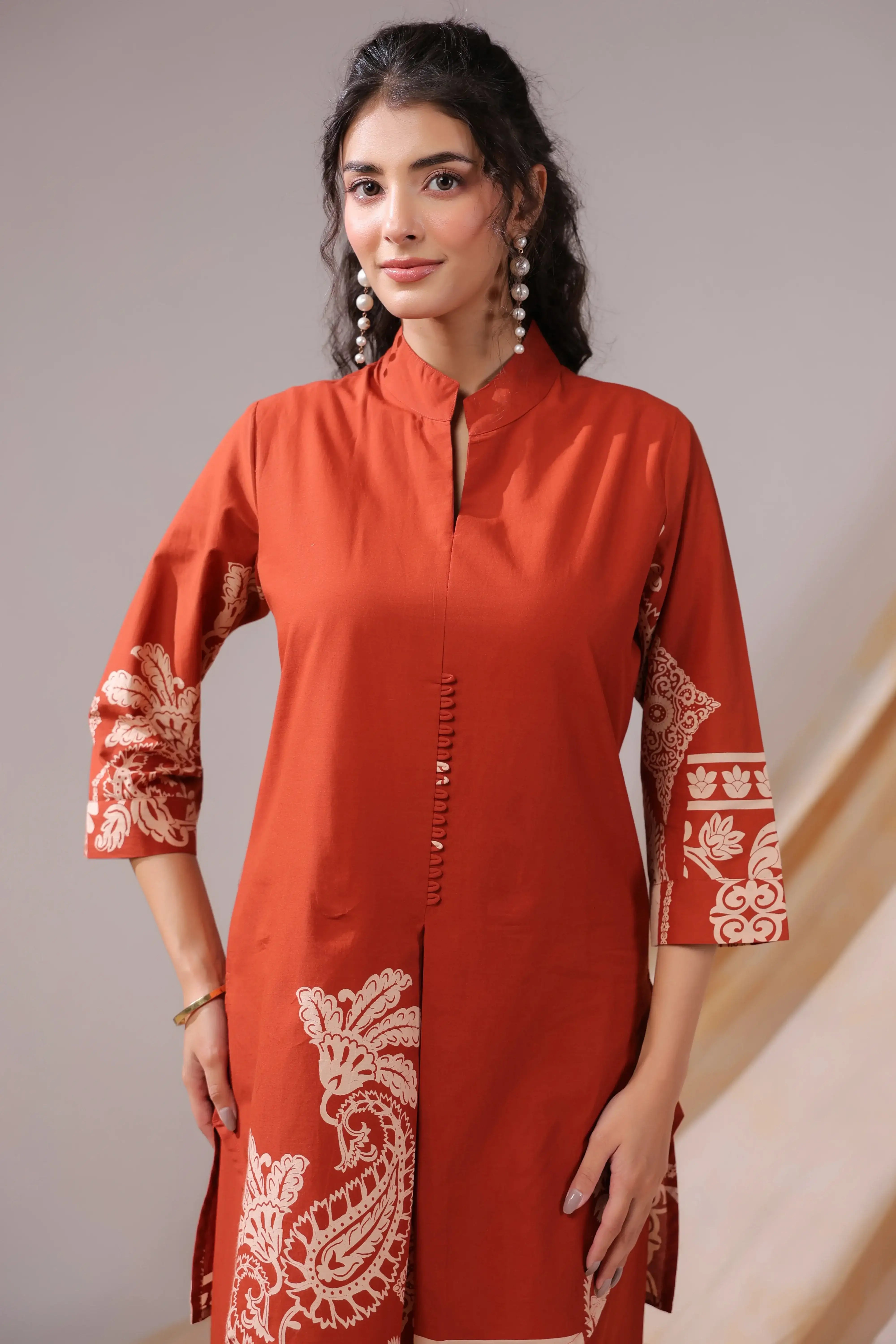 Rust Paisley Cotton Co-ord Set