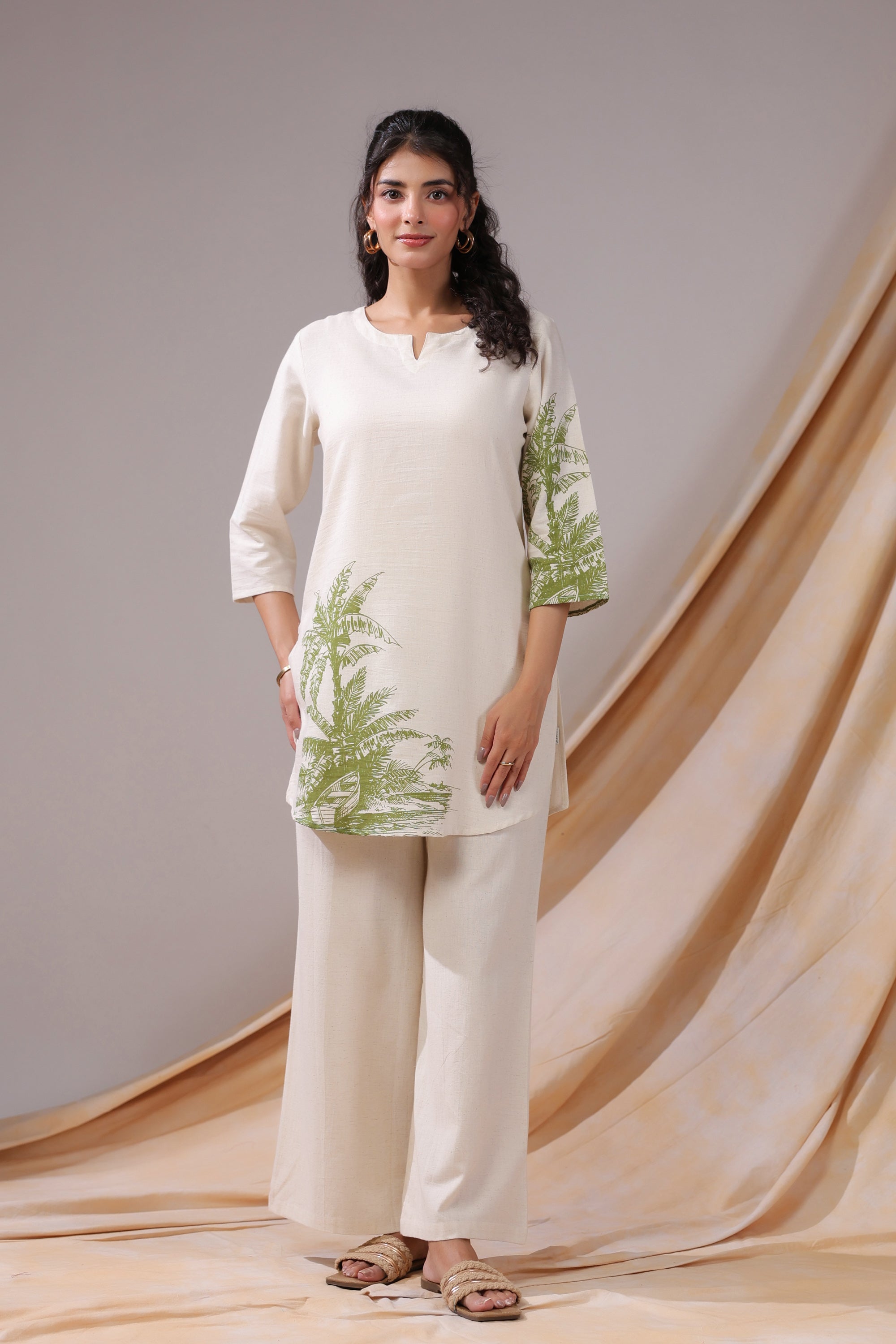 Palm Shore Printed Cotton Flex Co-ord Set