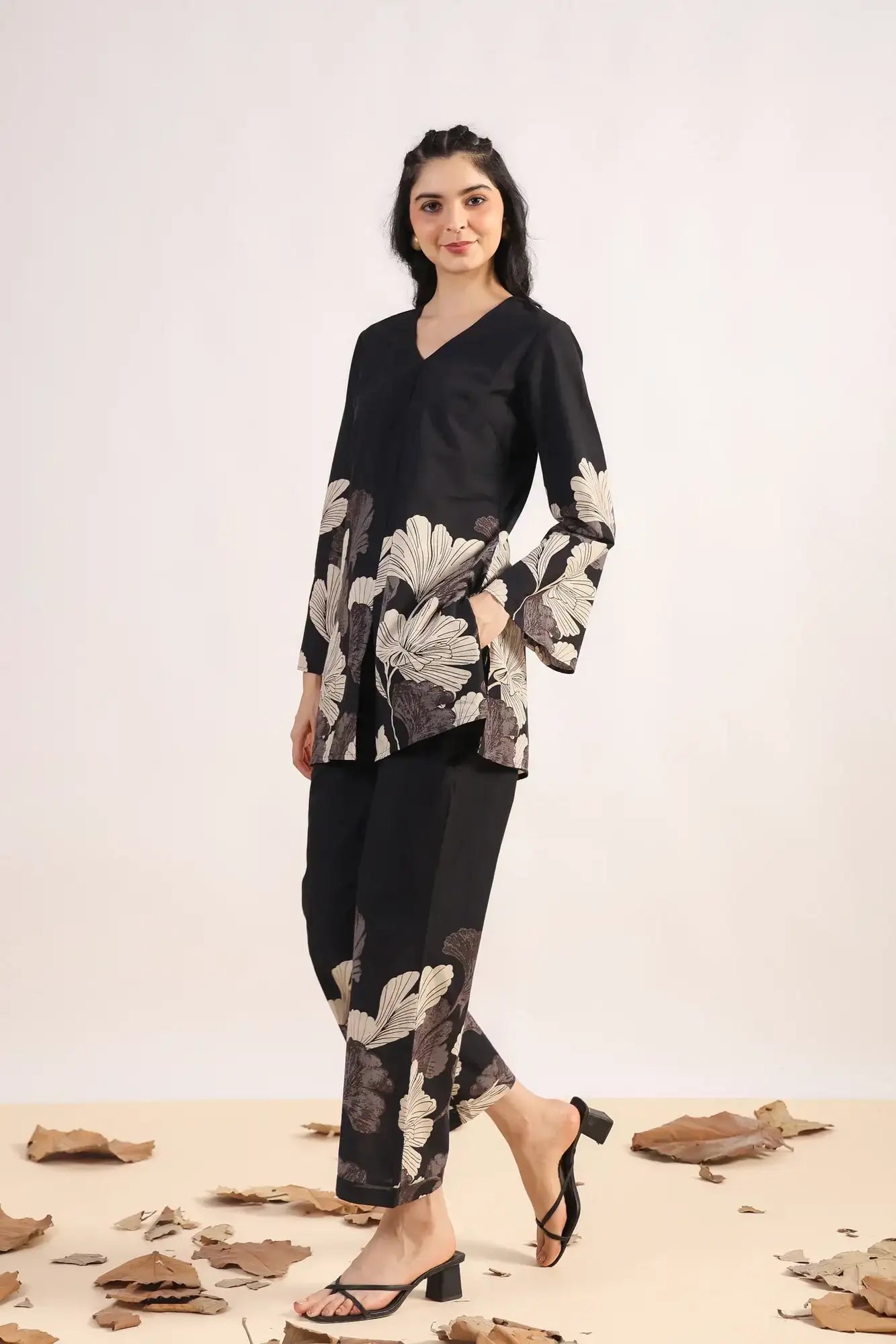 Radiant Rhythms Black Cotton Co-ord Set