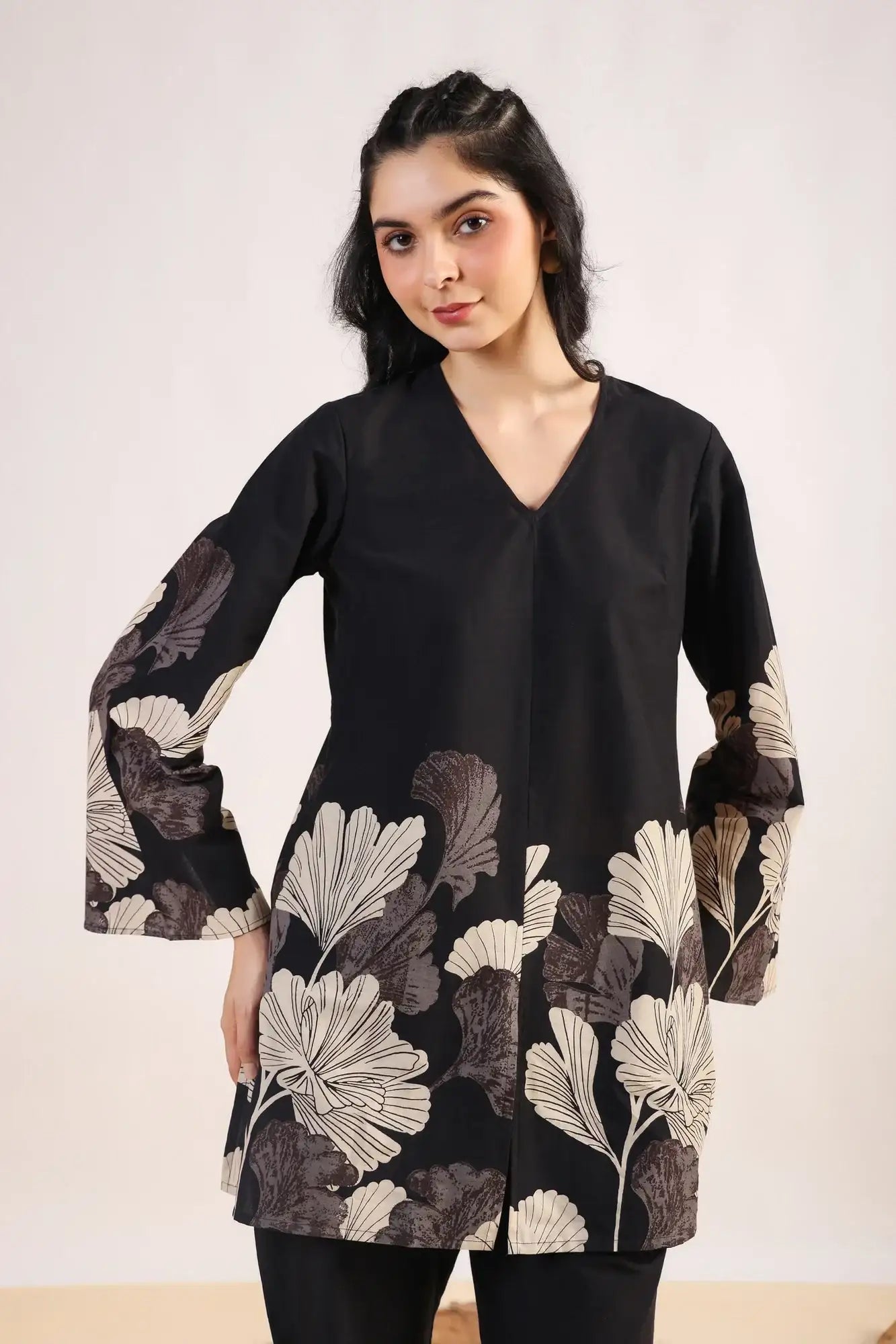 Radiant Rhythms Black Cotton Co-ord Set
