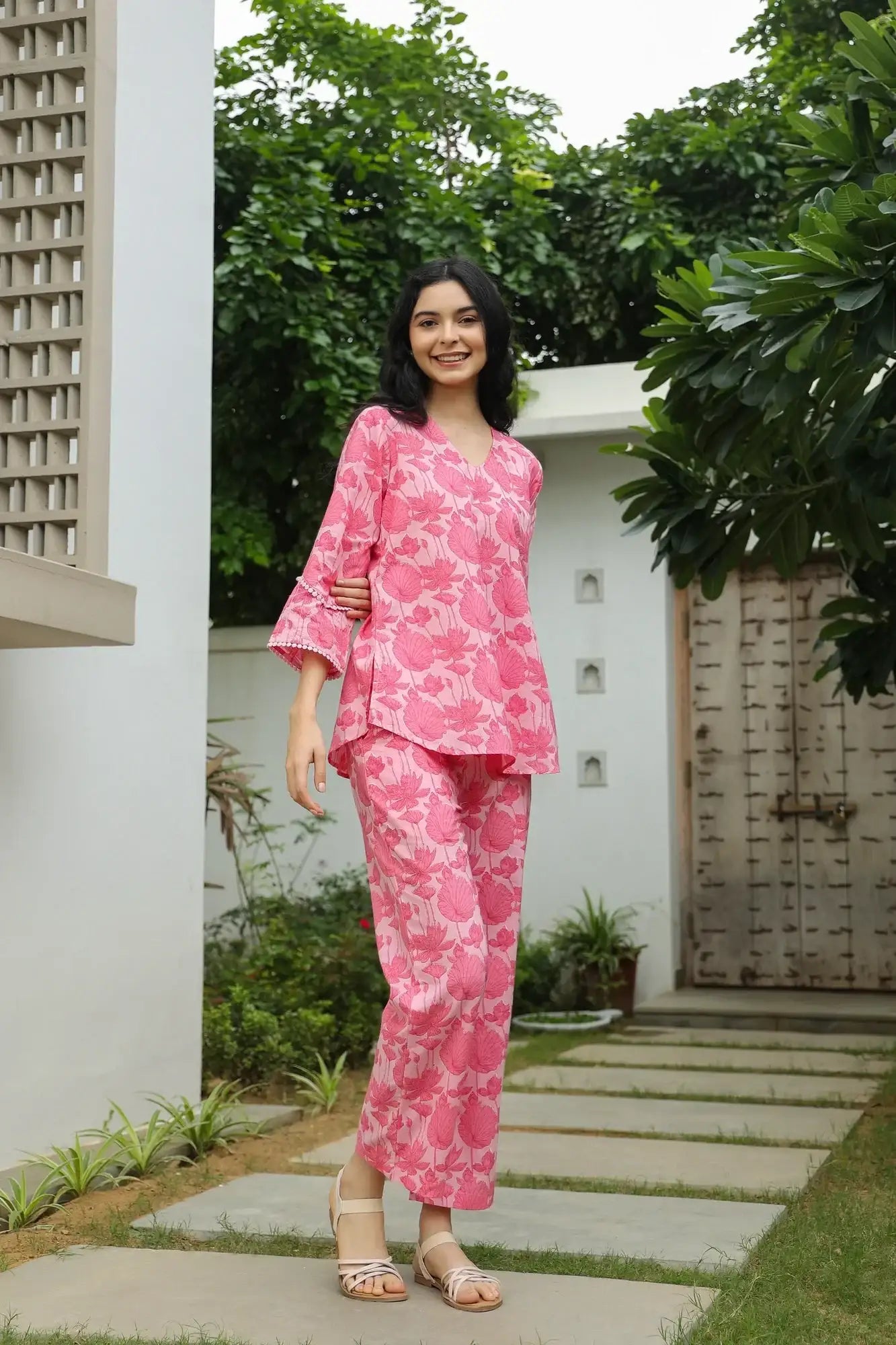 Cherry Blossom Charm Cotton Co-ord Set