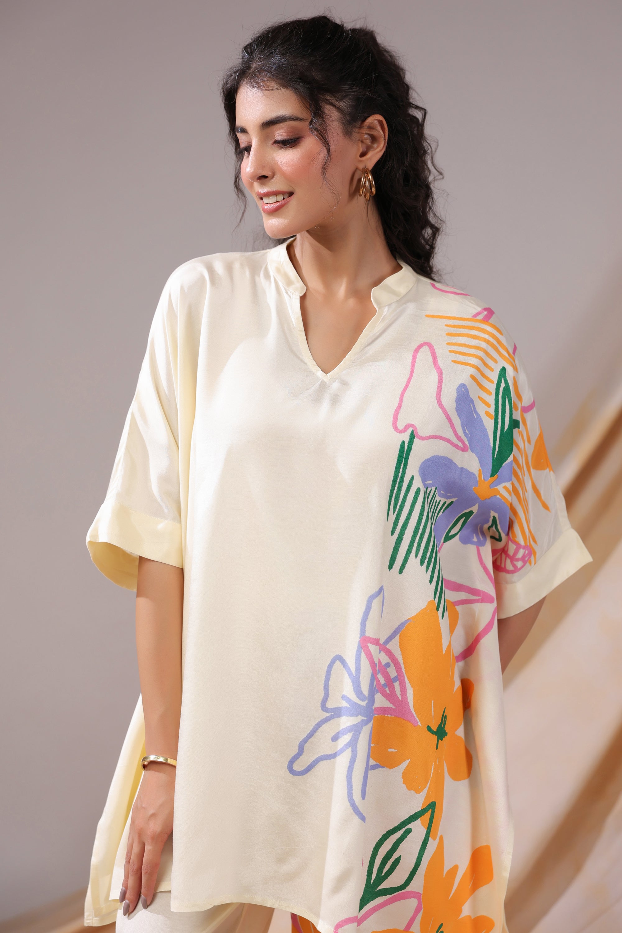 Tropical Canvas Russian Silk Co-ord Set