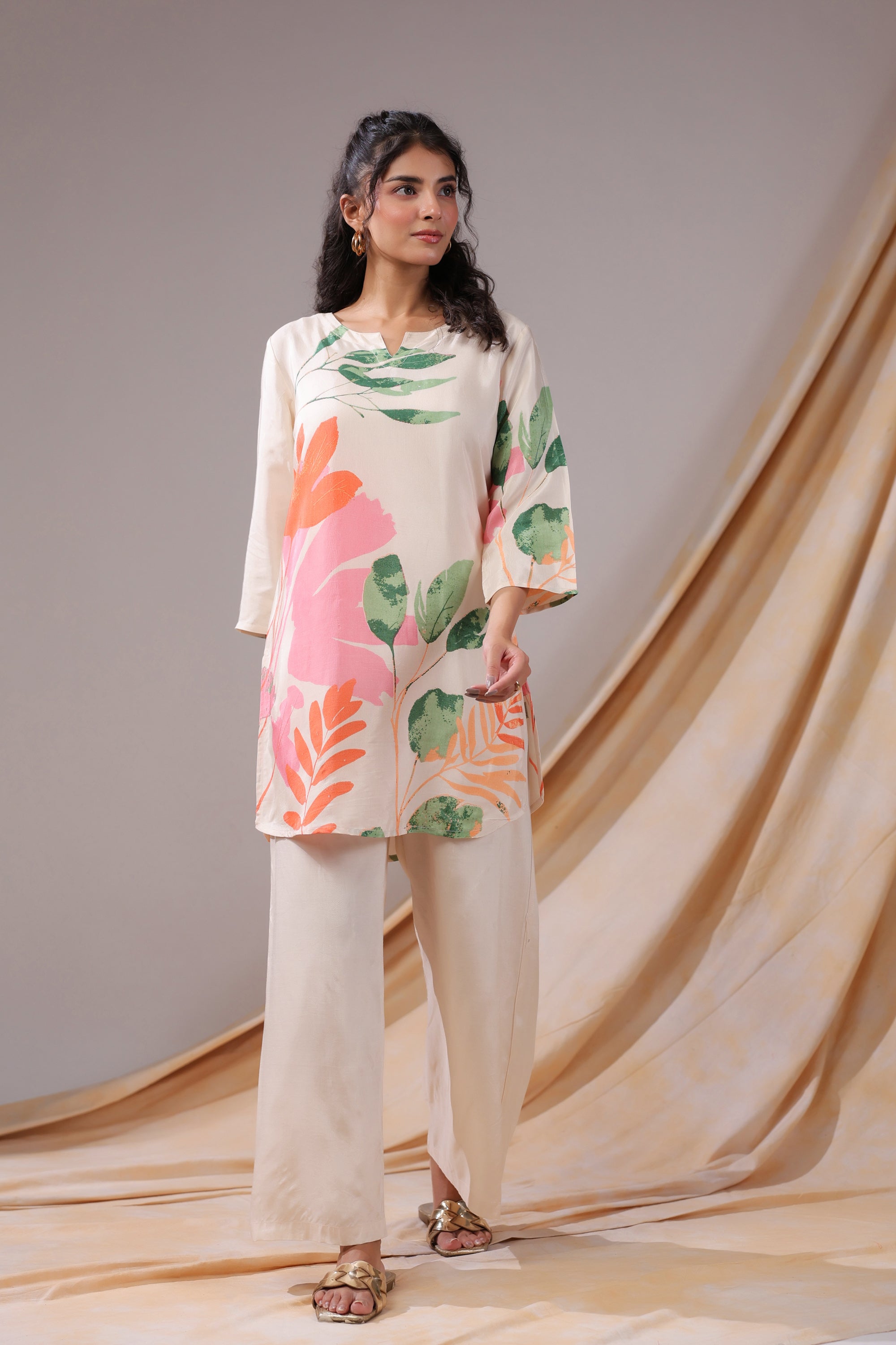 Pastel Garden Russian Silk Co-ord Set