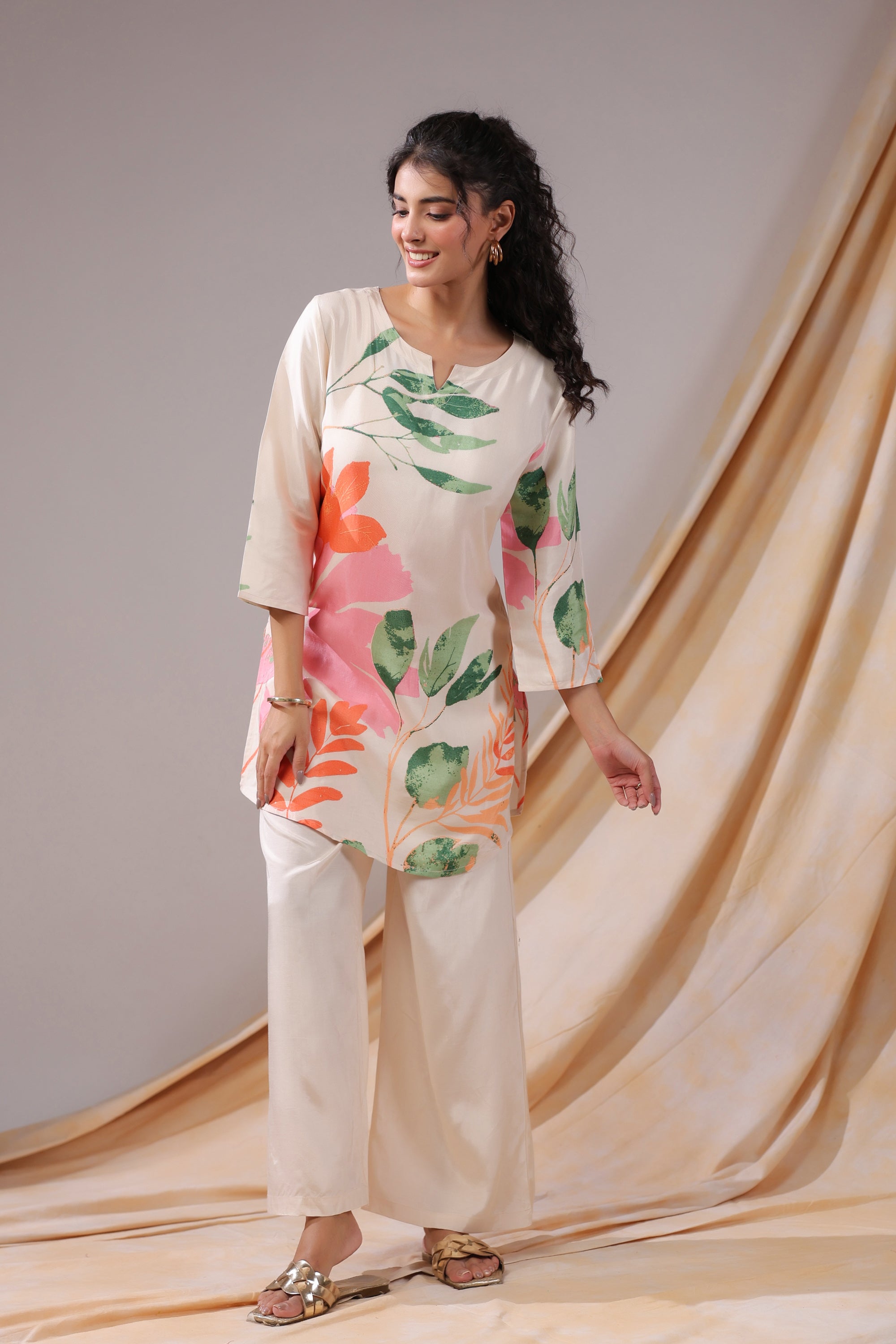 Pastel Garden Russian Silk Co-ord Set