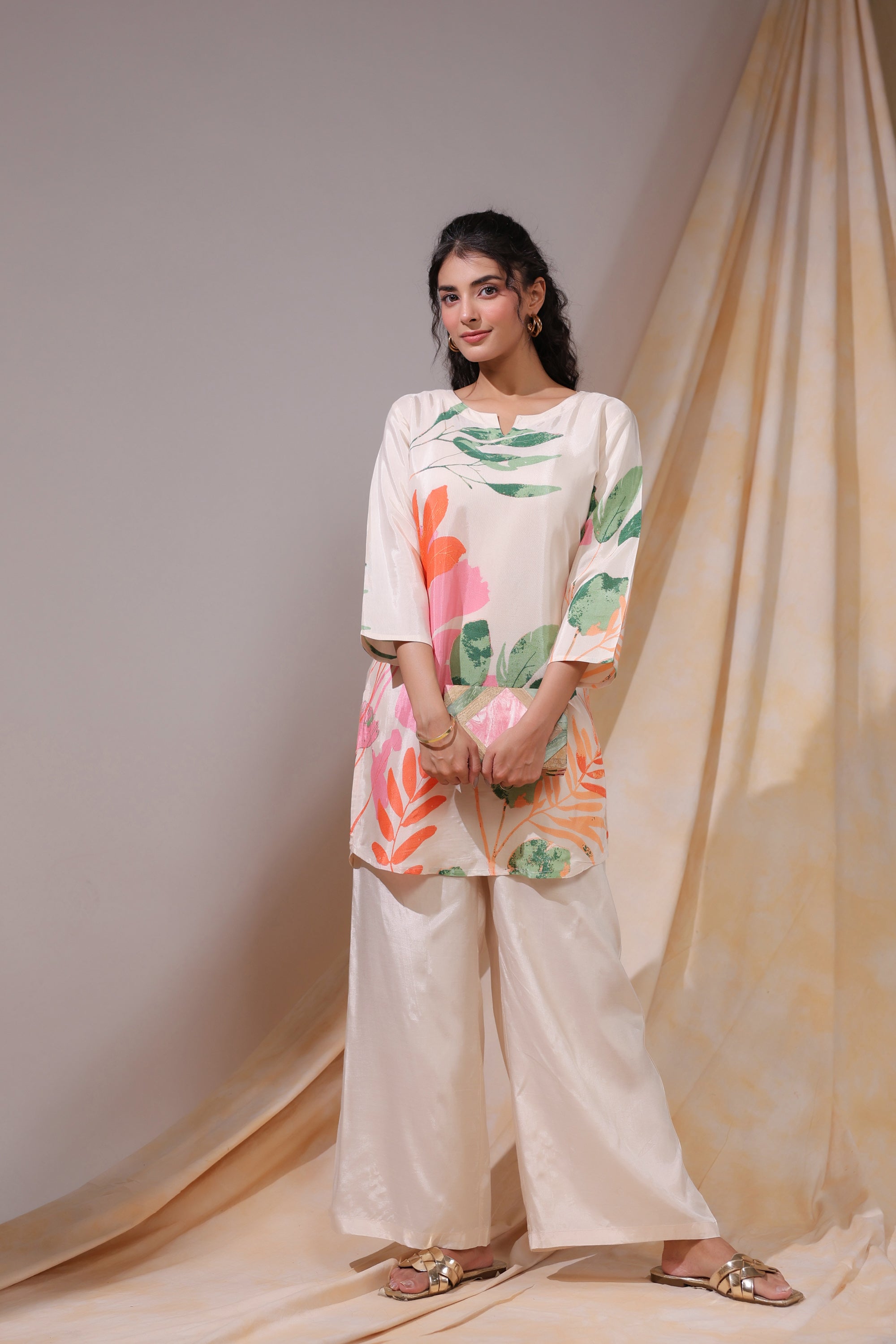 Pastel Garden Russian Silk Co-ord Set