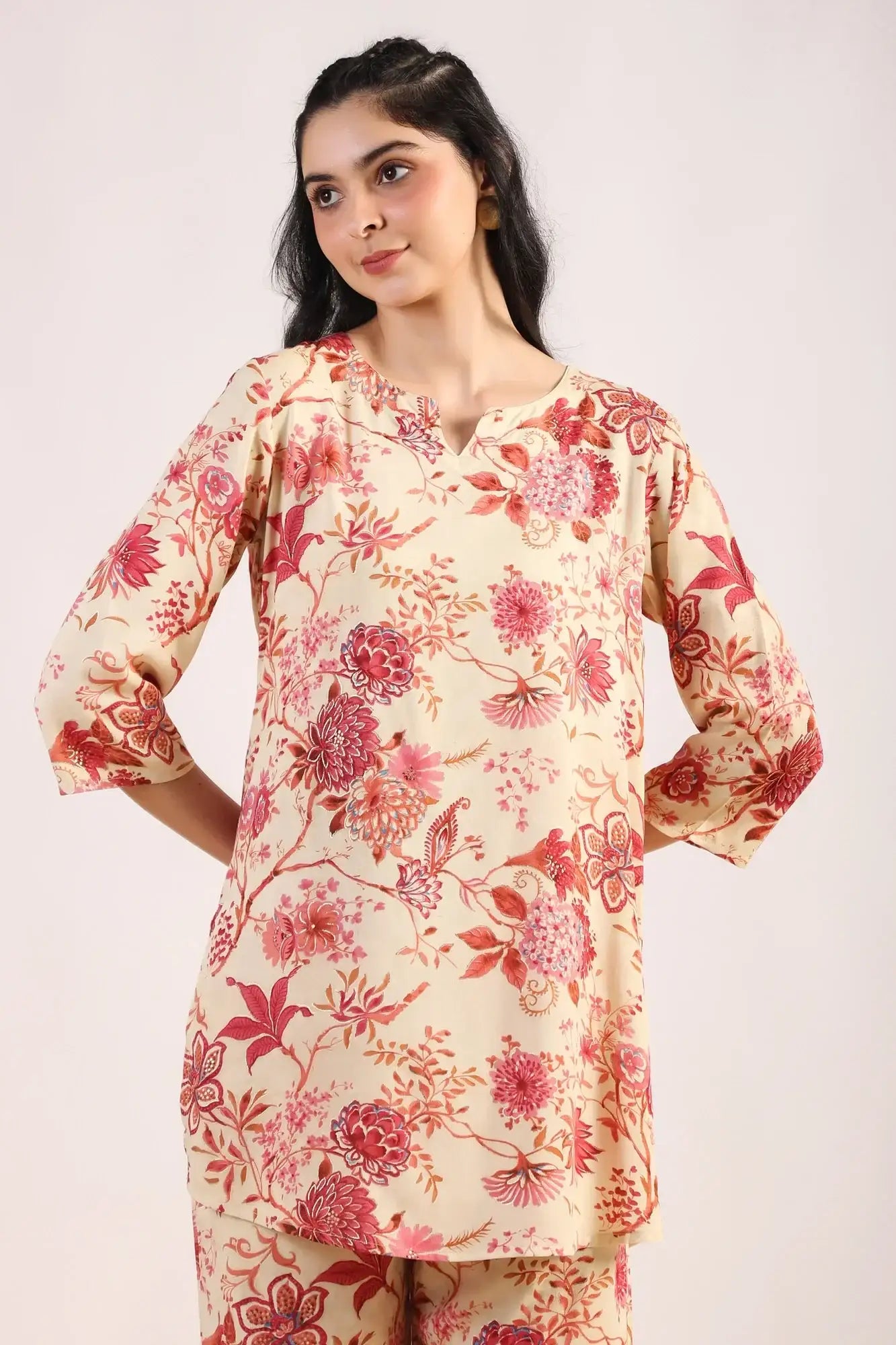 Leafy Luxe Palazzo Cotton Loungewear Set