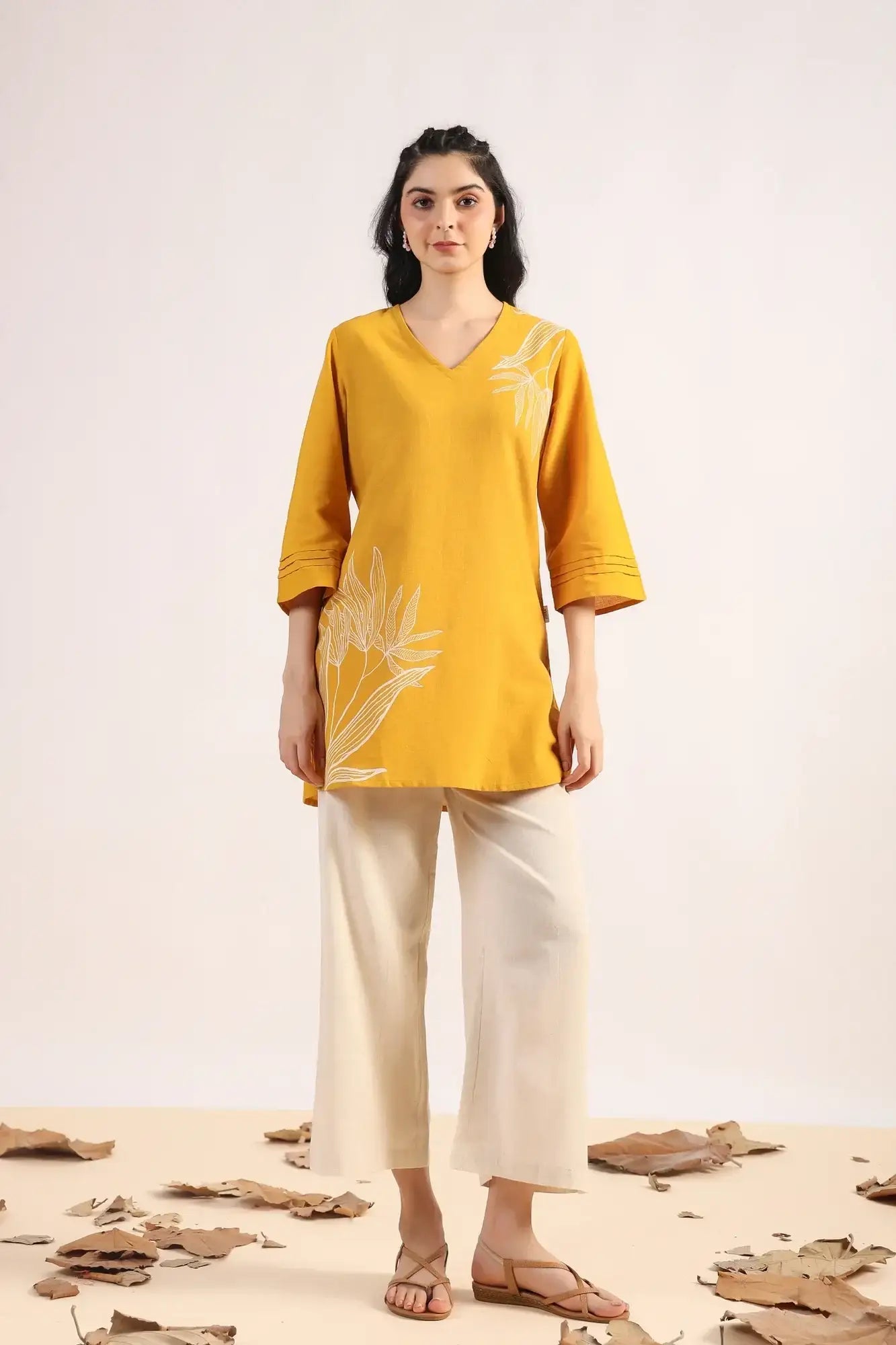 Urban Grace On Yellow Cotton Flex Top