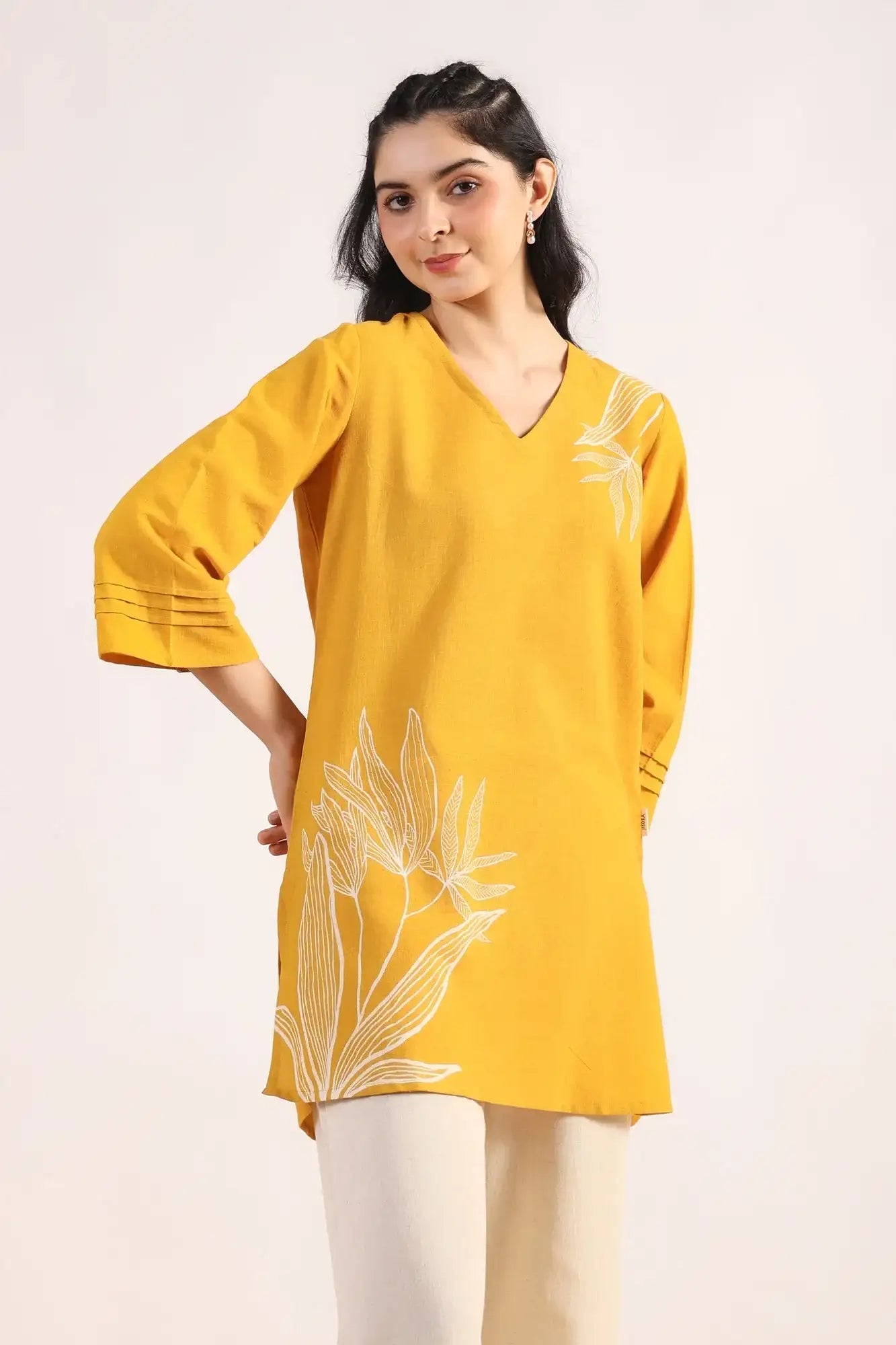 Urban Grace On Yellow Cotton Flex Top