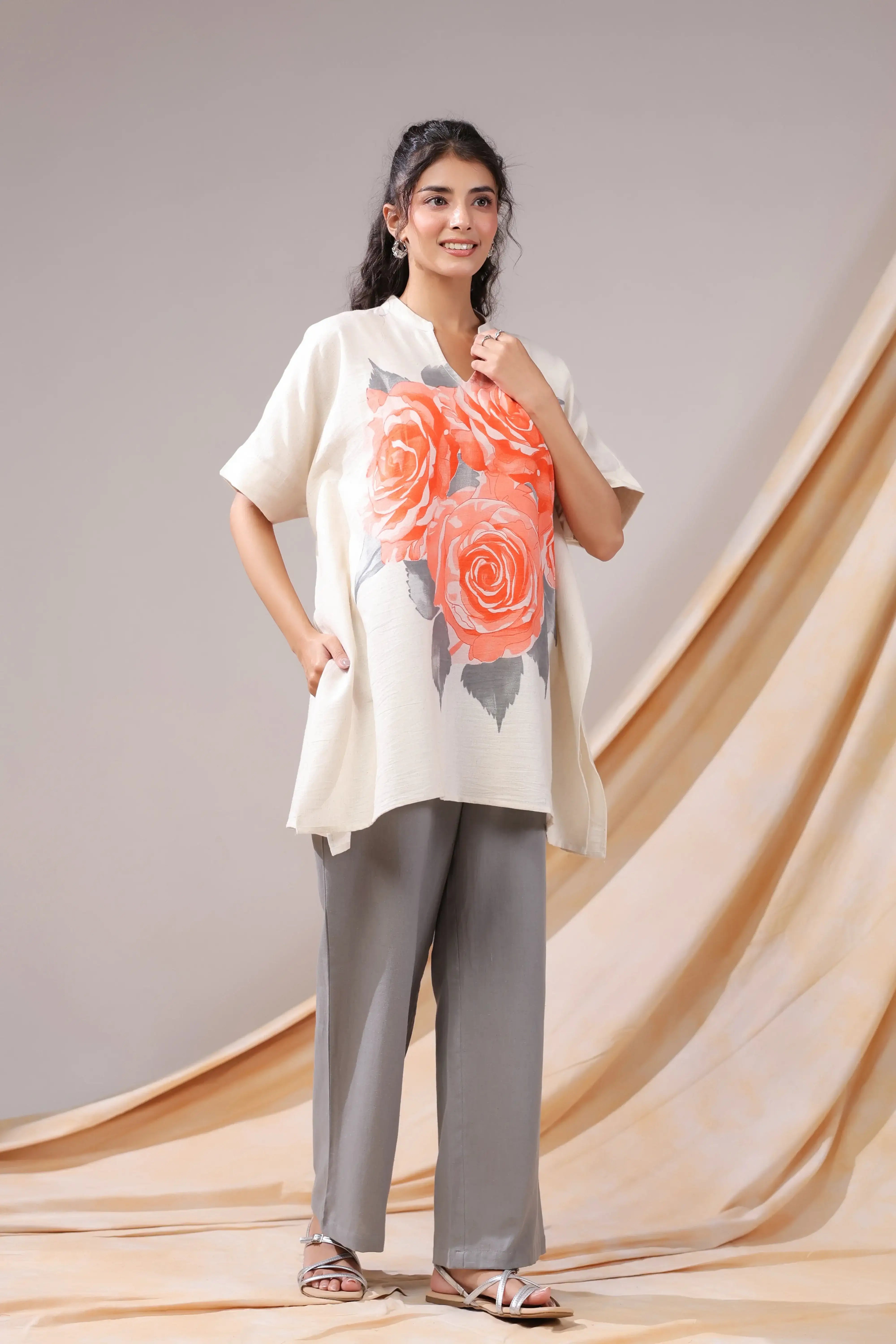 Coral Rose Cotton Flex Co-ord Set