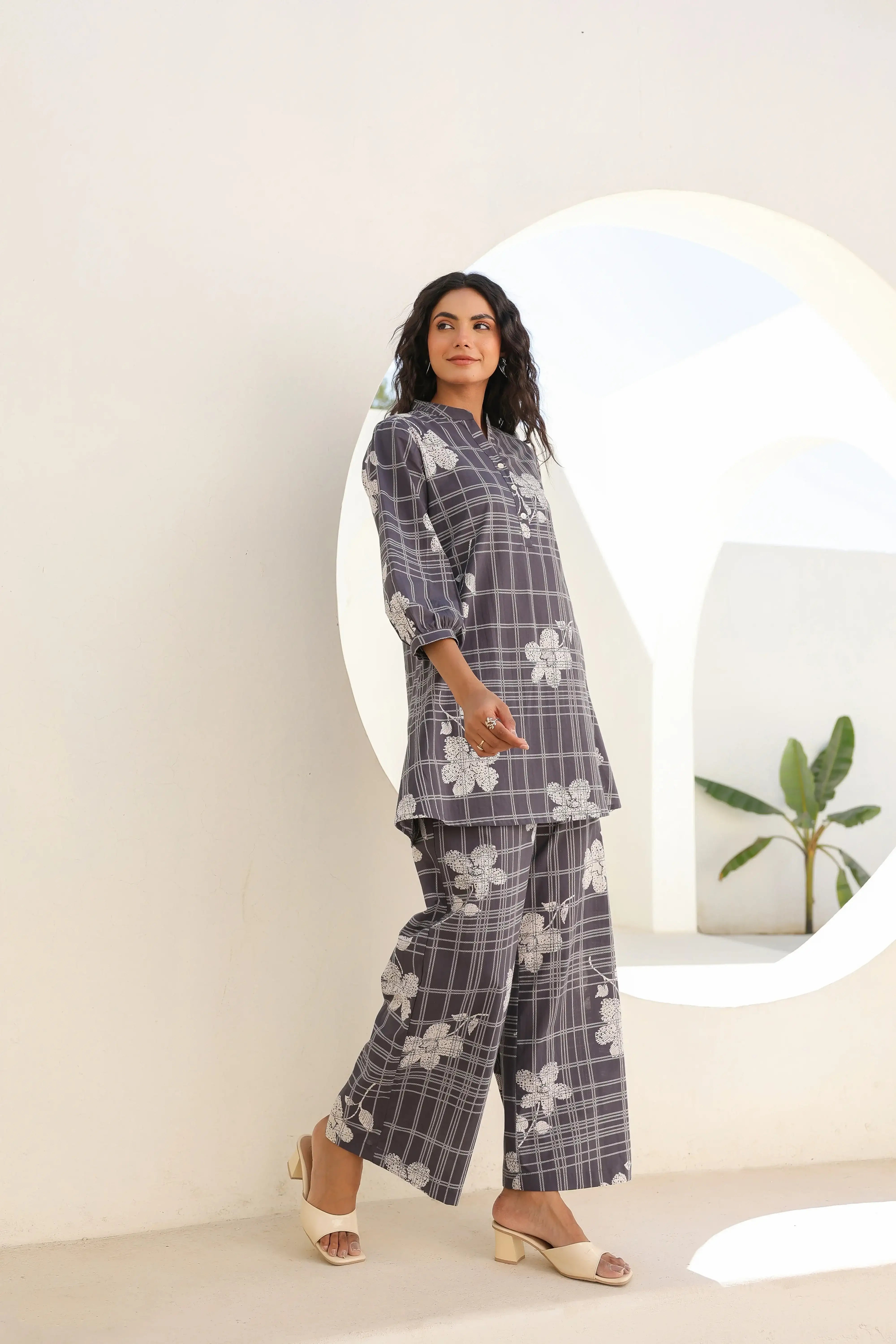 Slate Blossom Cotton Co-ord Set