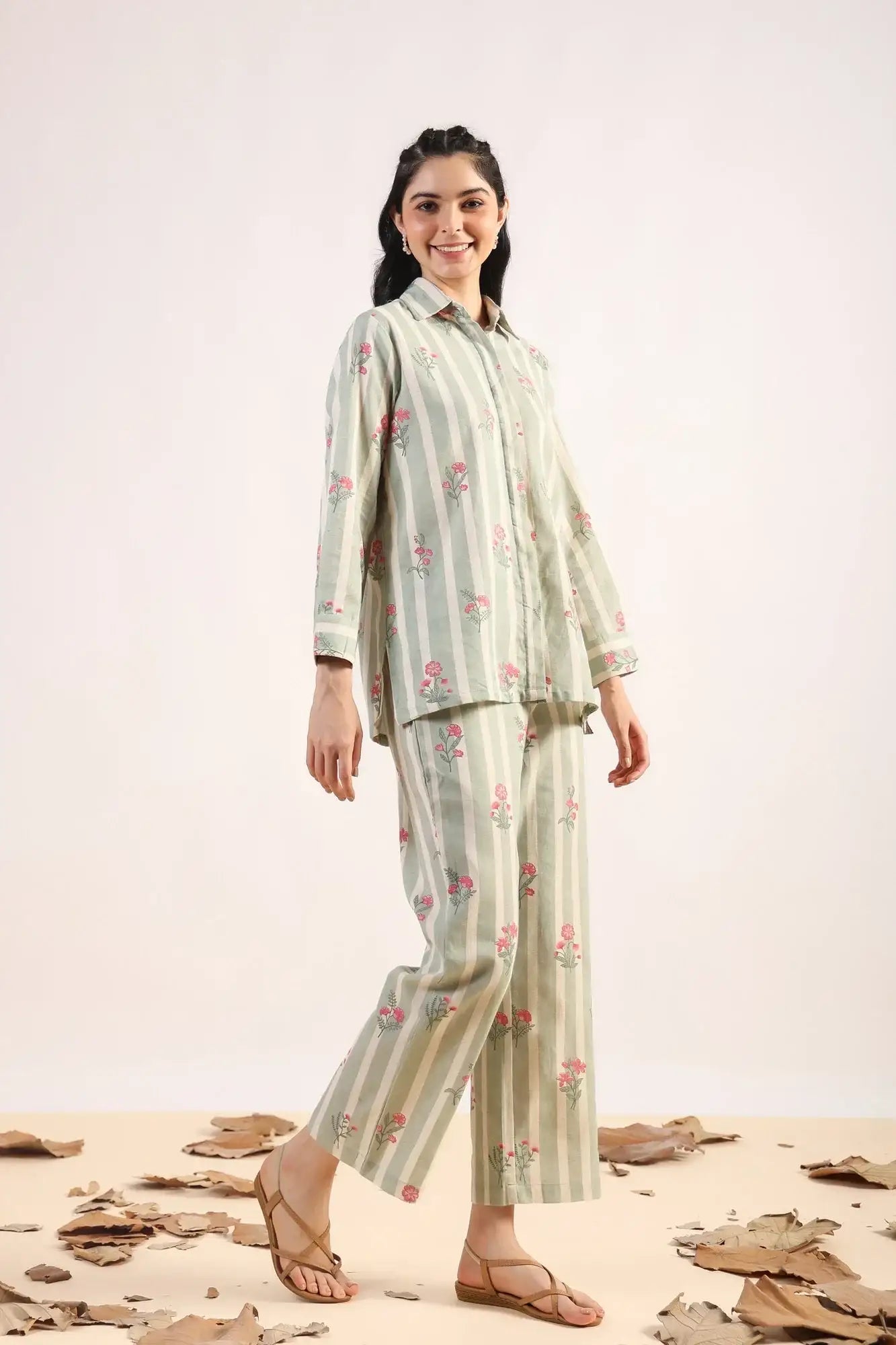 Coastal Cool On Green Cotton Flex Co-ord Set