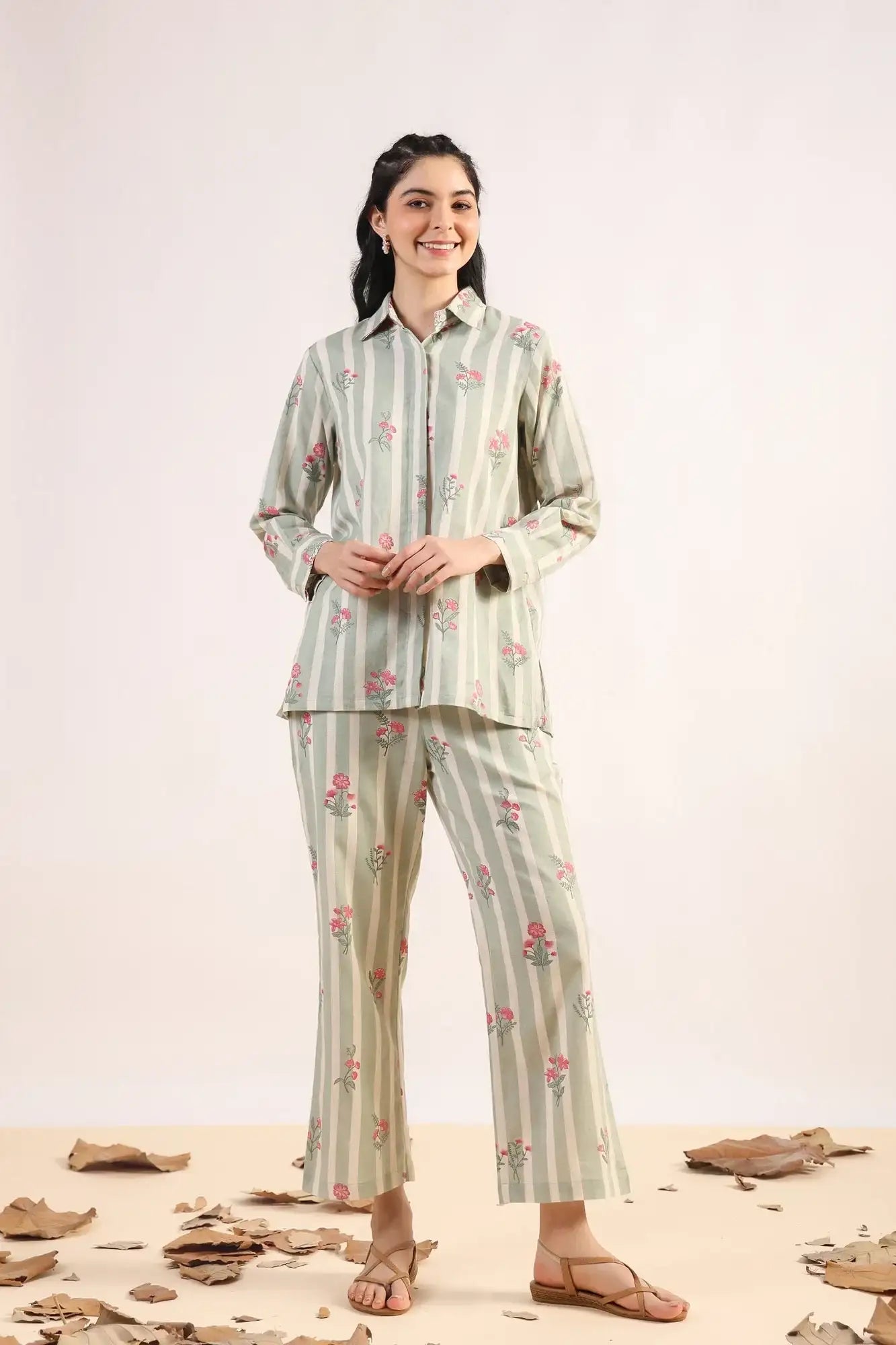 Coastal Cool On Green Cotton Flex Co-ord Set