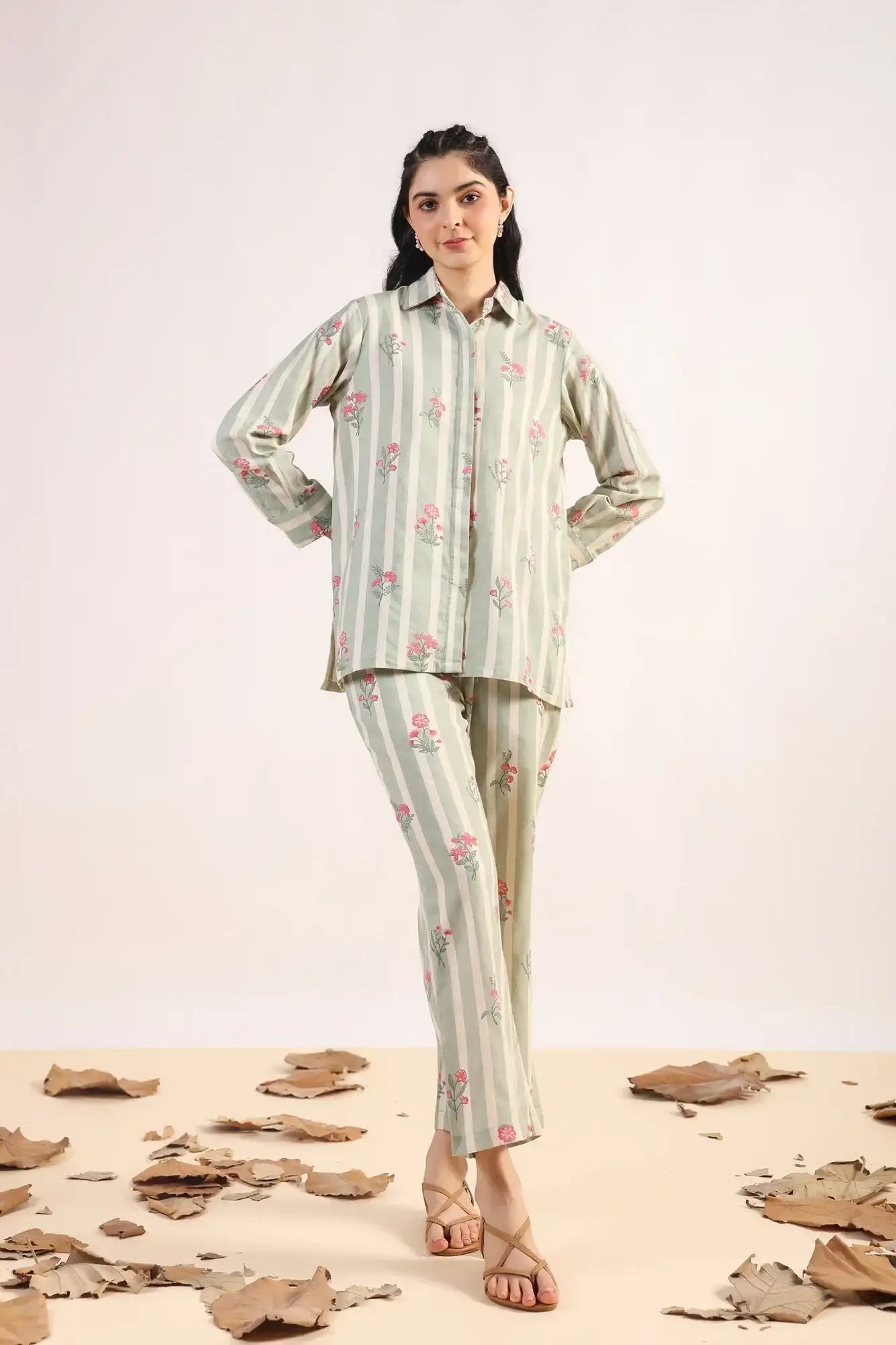 Coastal Cool On Green Cotton Flex Co-ord Set