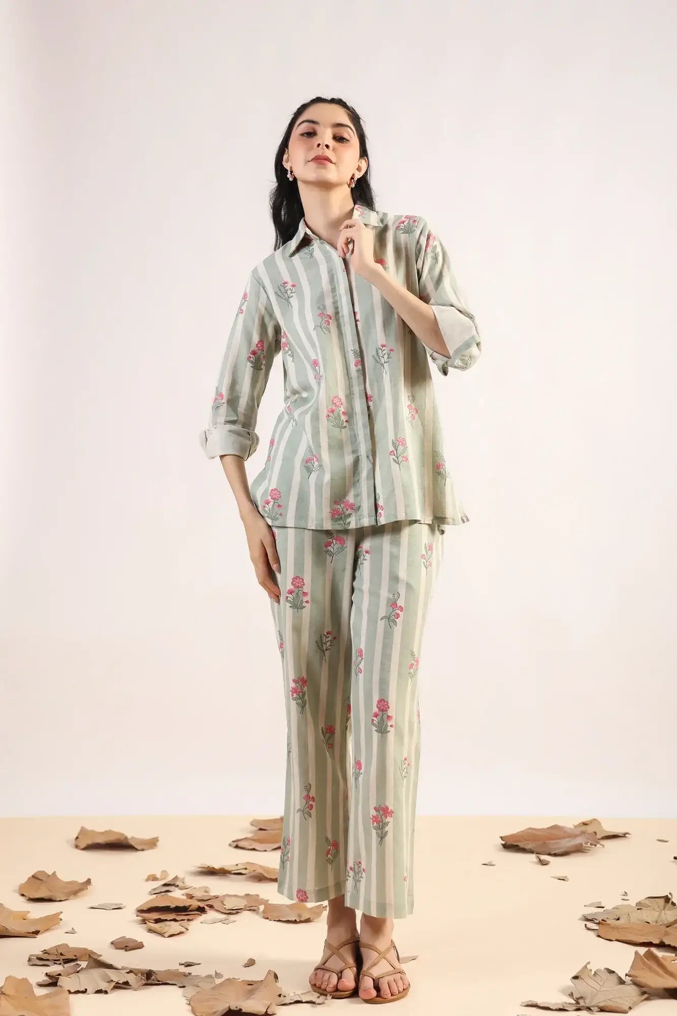 Coastal Cool On Green Cotton Flex Co-ord Set