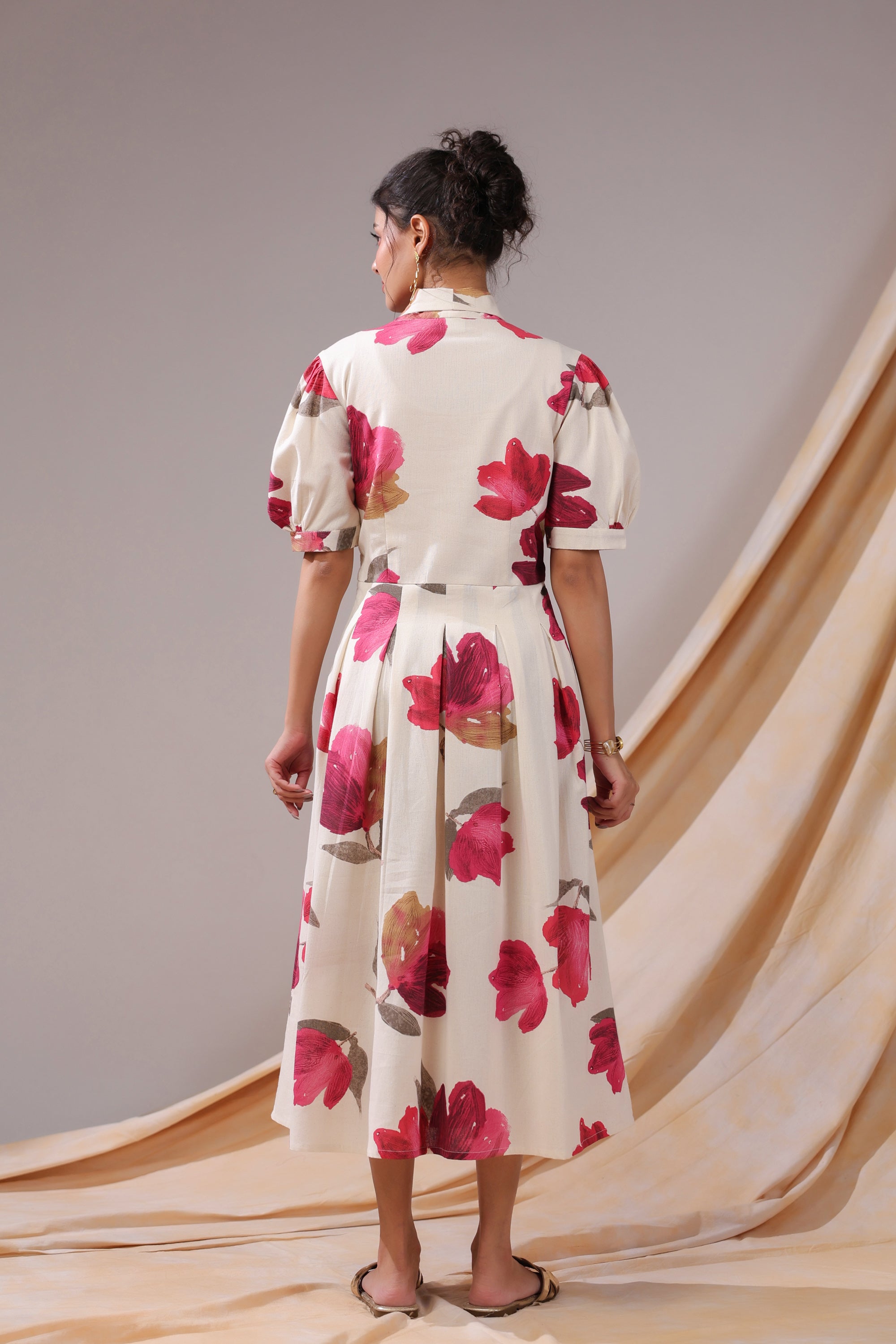 Crimson Magnolia Cotton Flex Dress