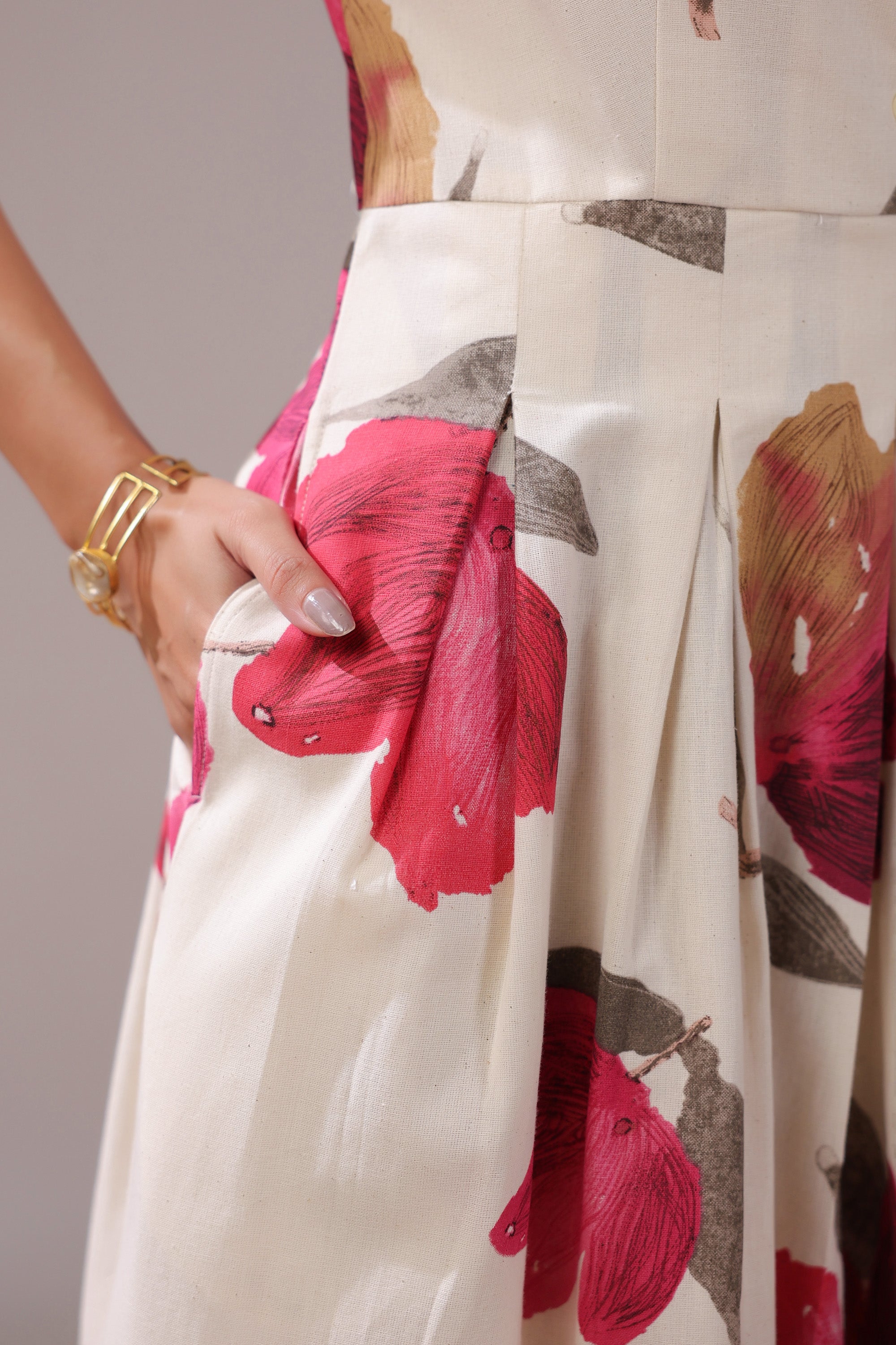 Crimson Magnolia Cotton Flex Dress