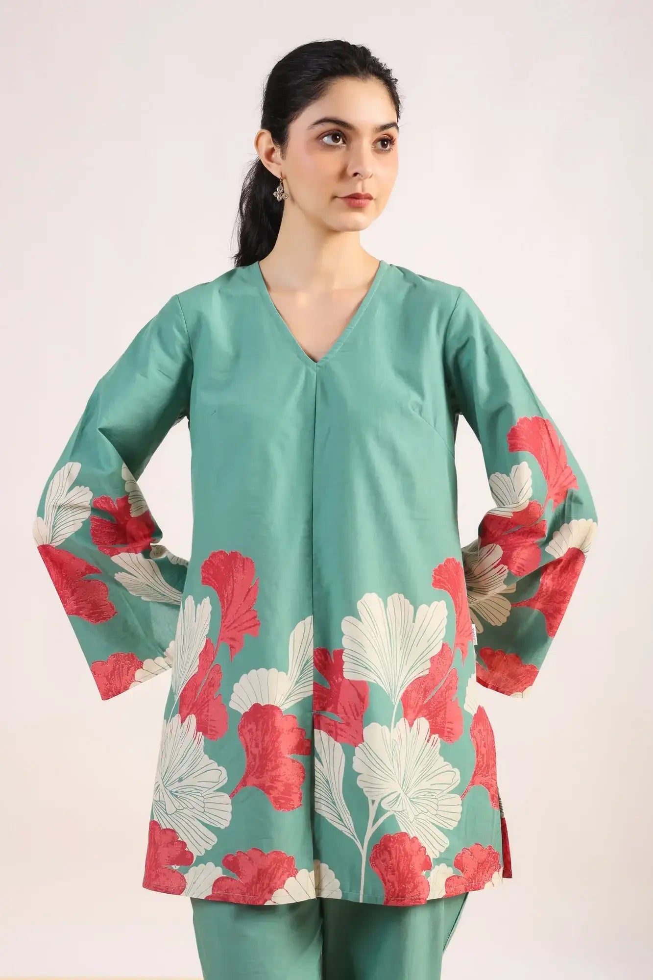 Radiant Rhythms Teal Cotton Co-ord Set