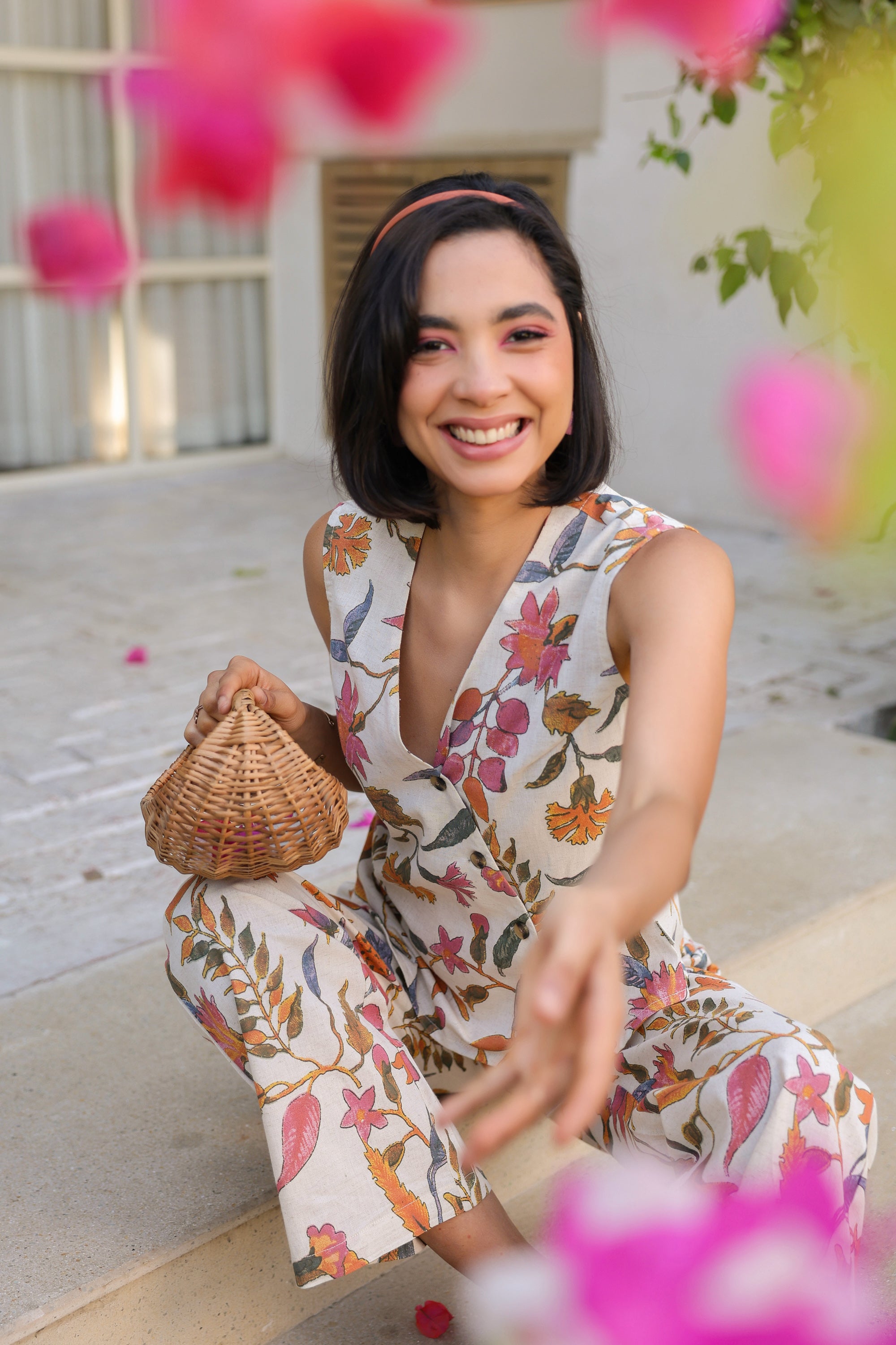 Floral Whispers Multi Cotton Flex Co-ord Set