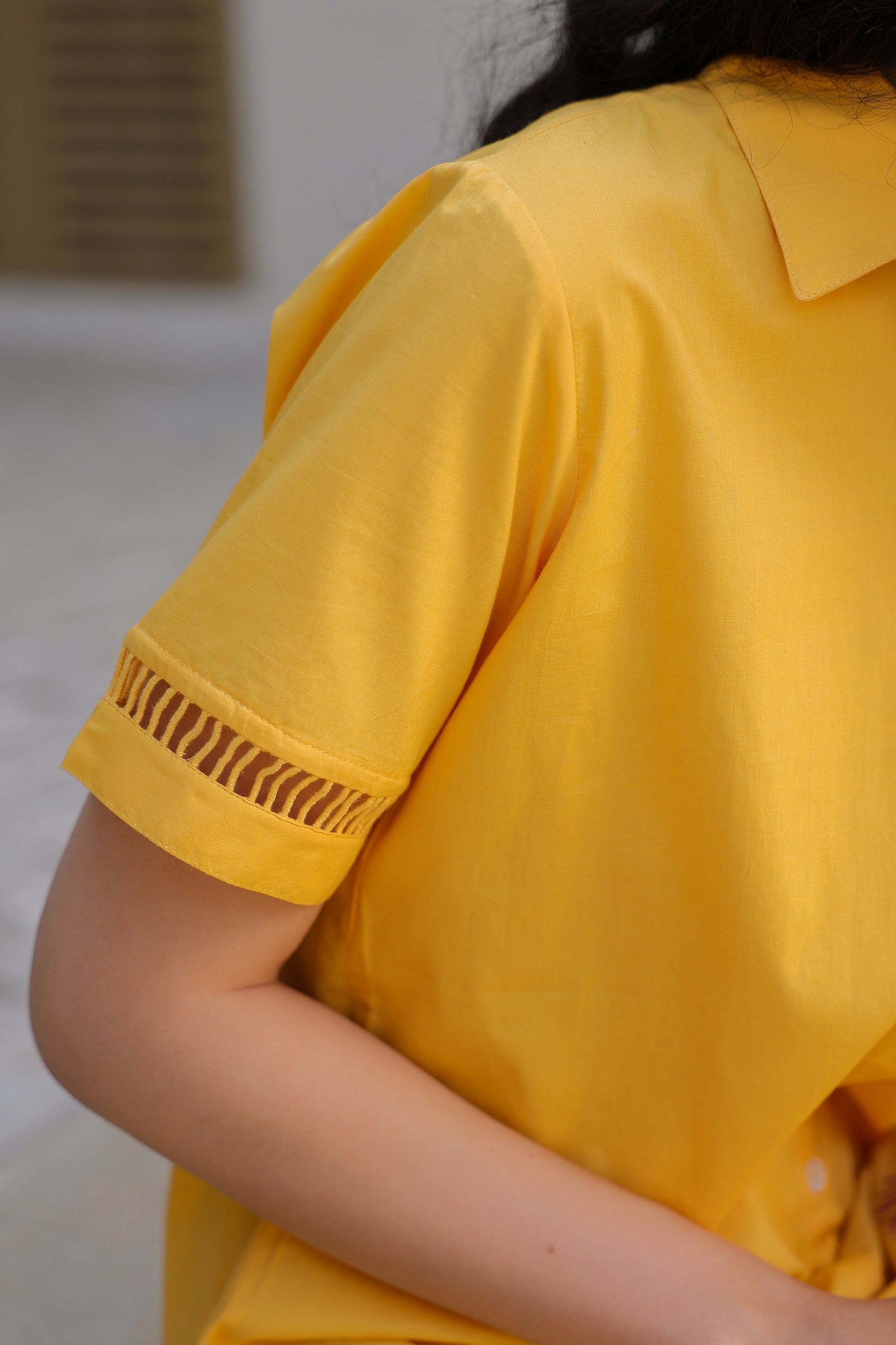 Yellow Flamingo Cotton Dress