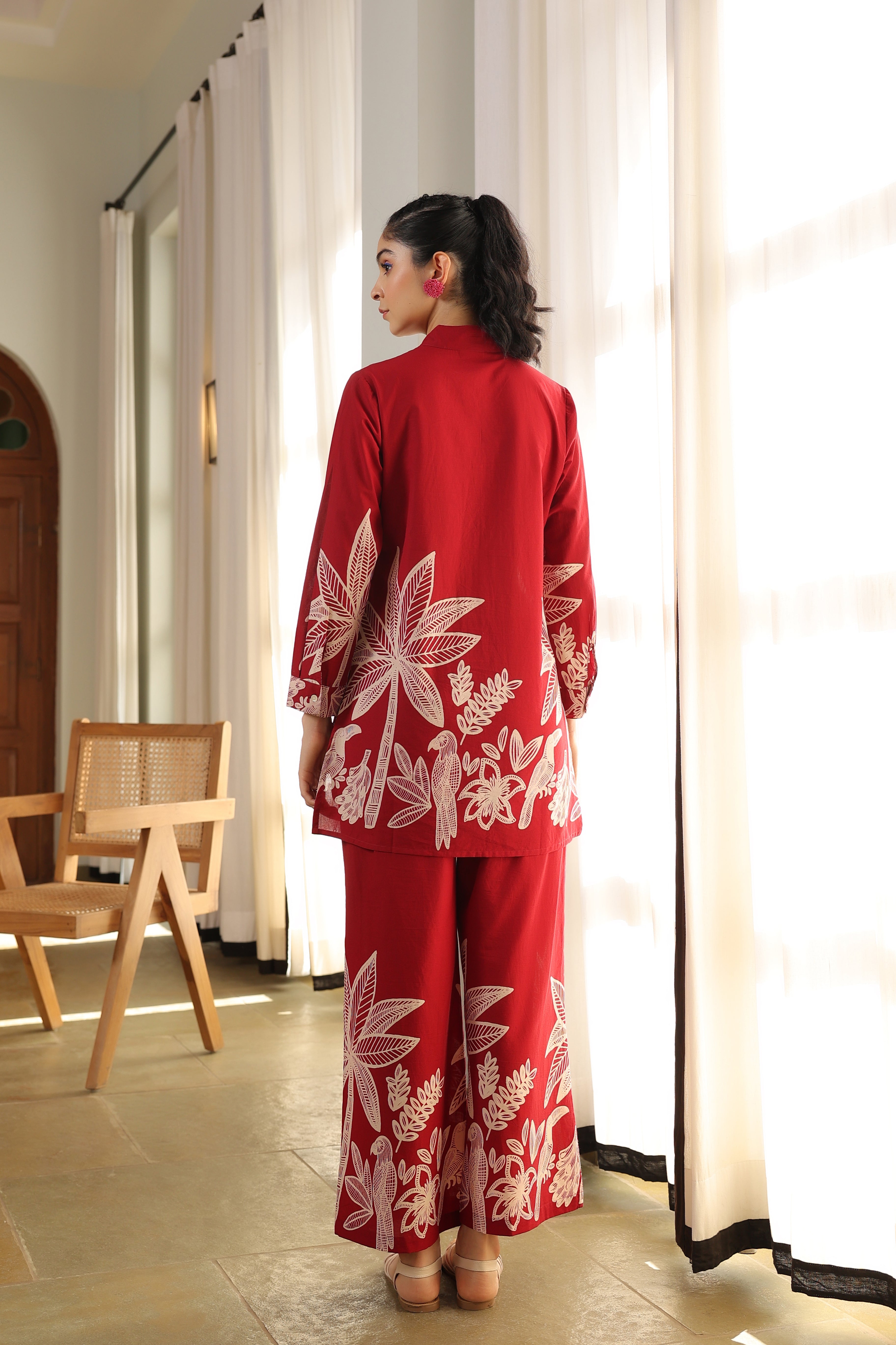 Flame Kissed Florals Cotton Co-ord Set