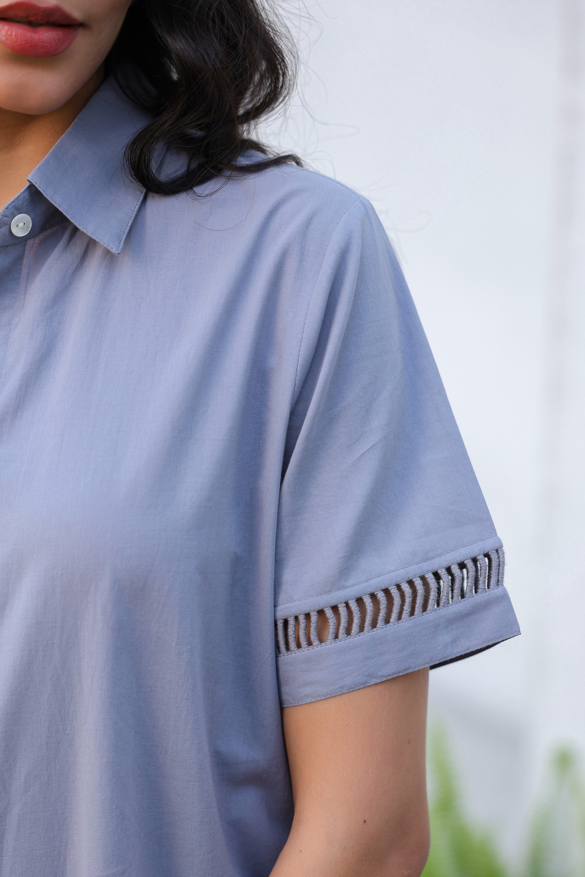 Slate Grey Safari Cotton Dress