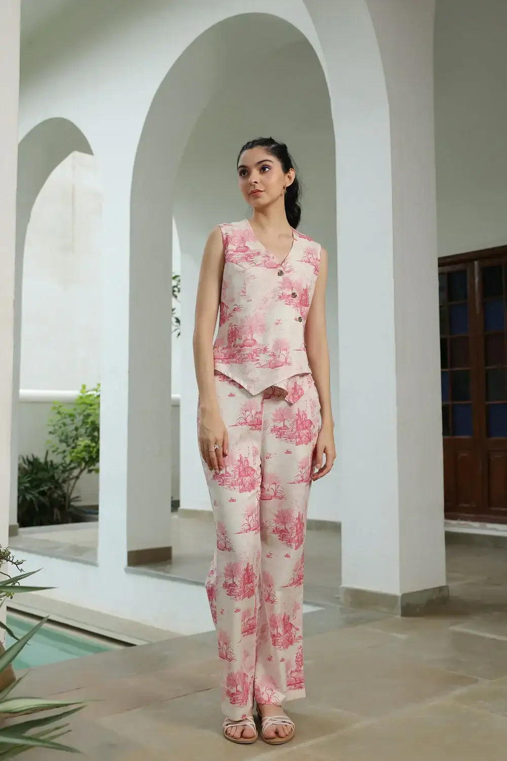 Rosy Retreat Cotton Flex Co-ord Set