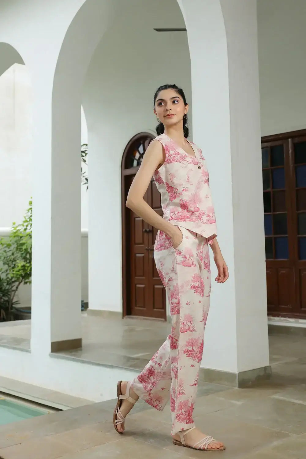 Rosy Retreat Cotton Flex Co-ord Set