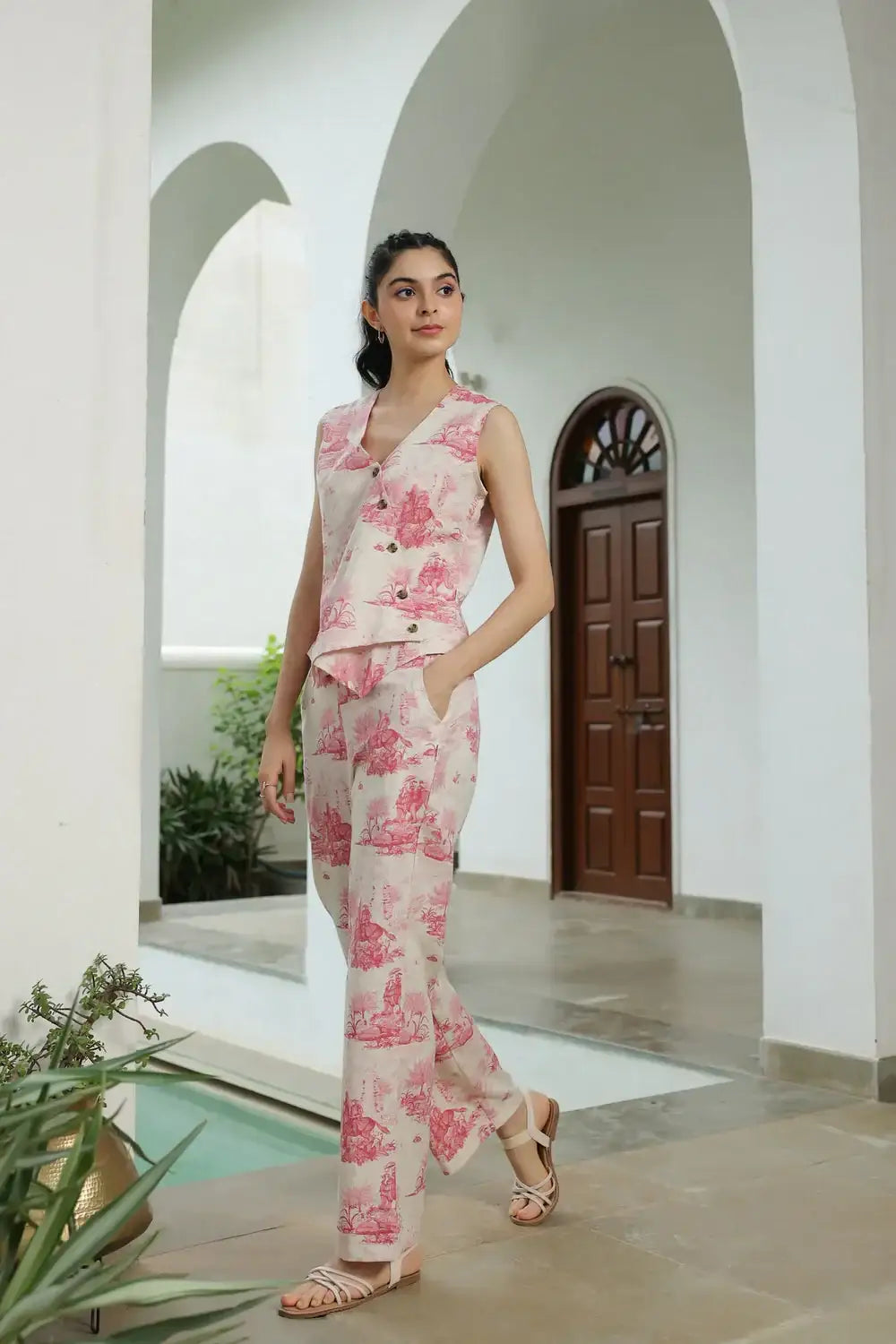 Rosy Retreat Cotton Flex Co-ord Set