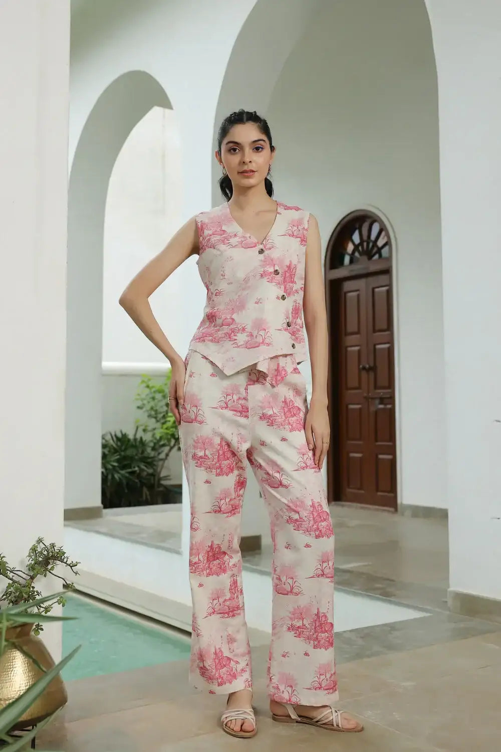 Rosy Retreat Cotton Flex Co-ord Set