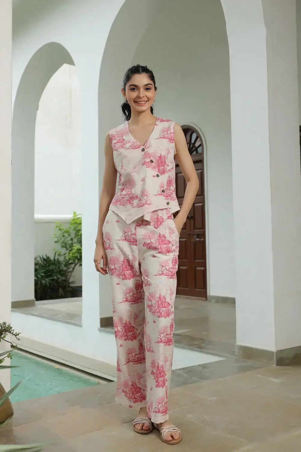 Rosy Retreat Cotton Flex Co-ord Set
