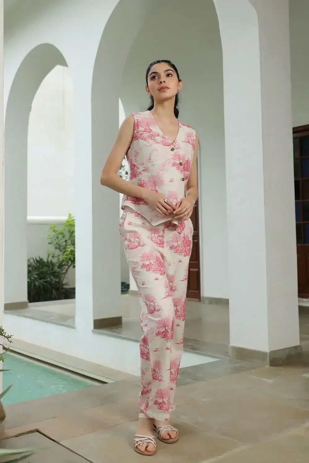 Rosy Retreat Cotton Flex Co-ord Set