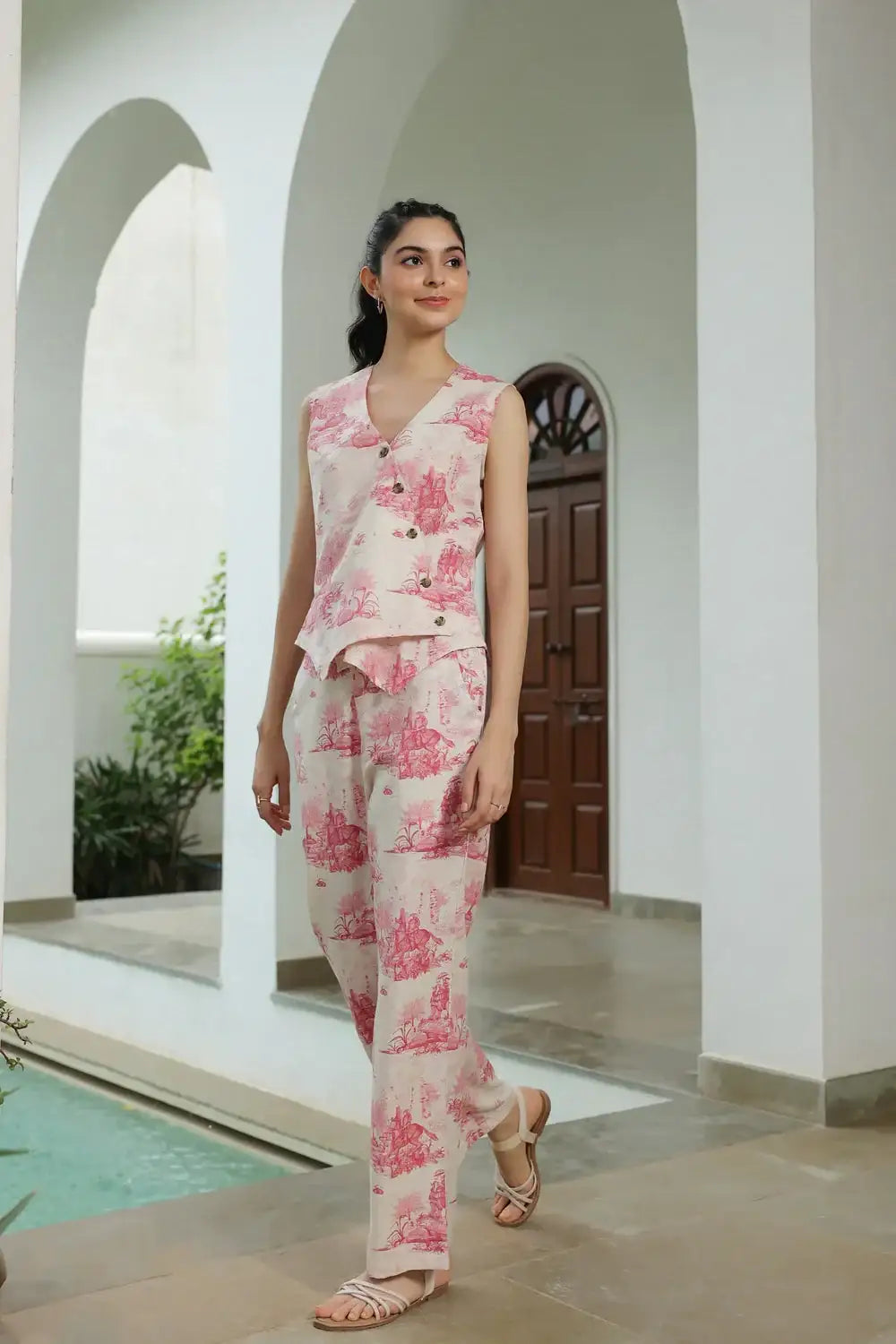 Rosy Retreat Cotton Flex Co-ord Set