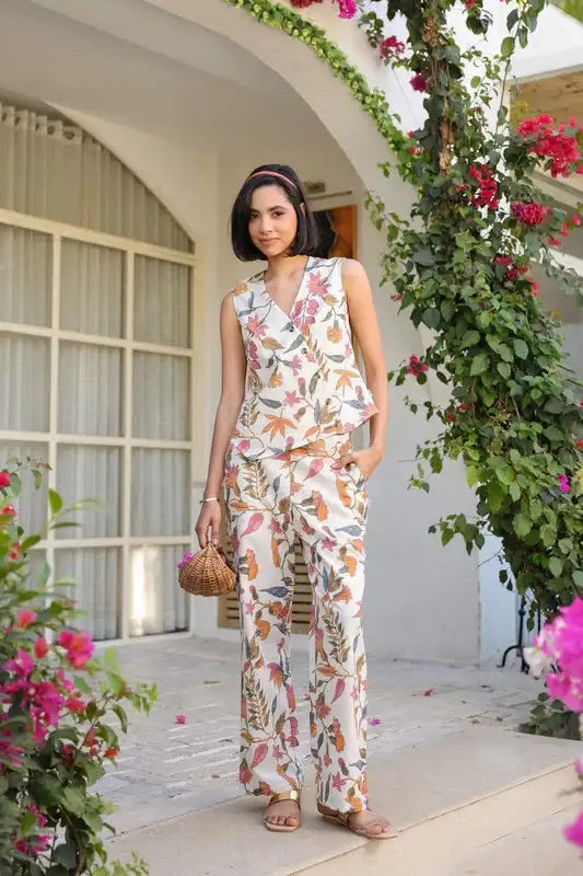Floral Whispers Multi Cotton Flex Co-ord Set