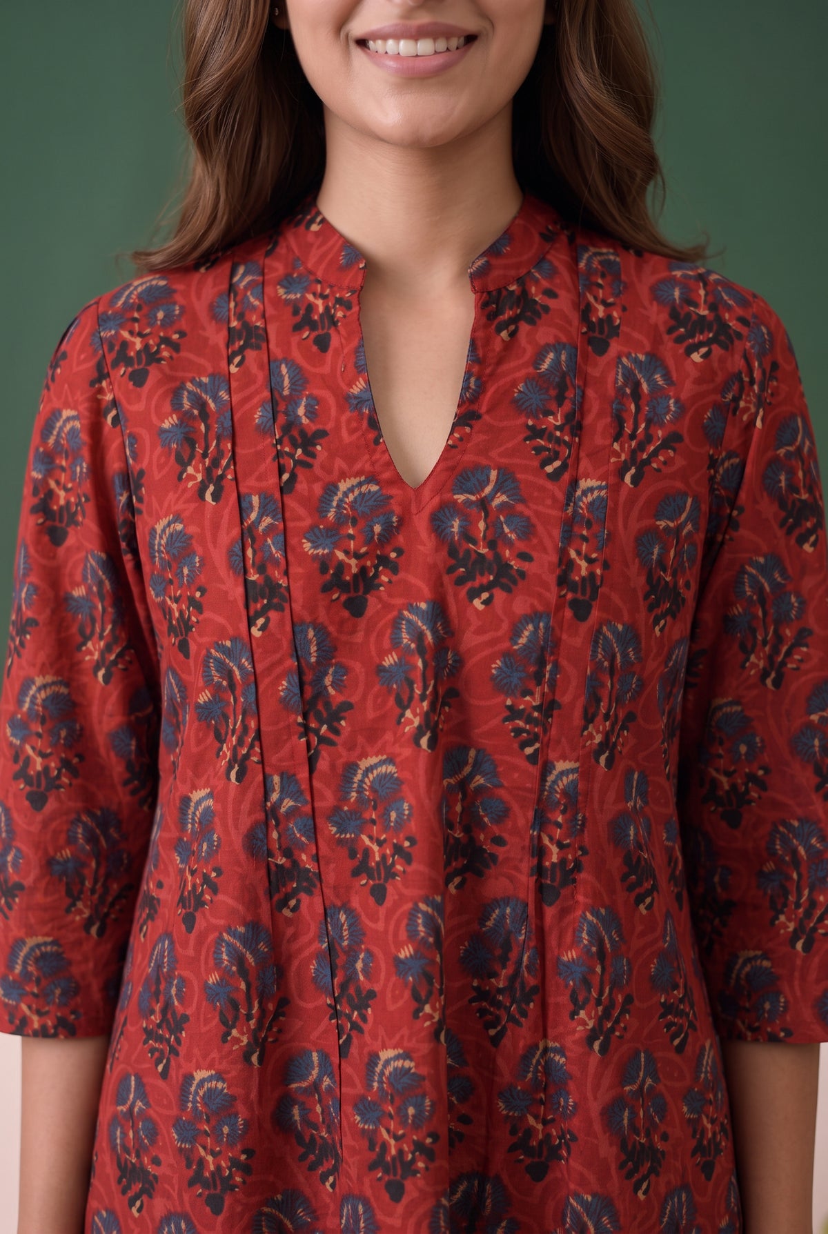 Red Paisley Printed Cotton Co-ord Set