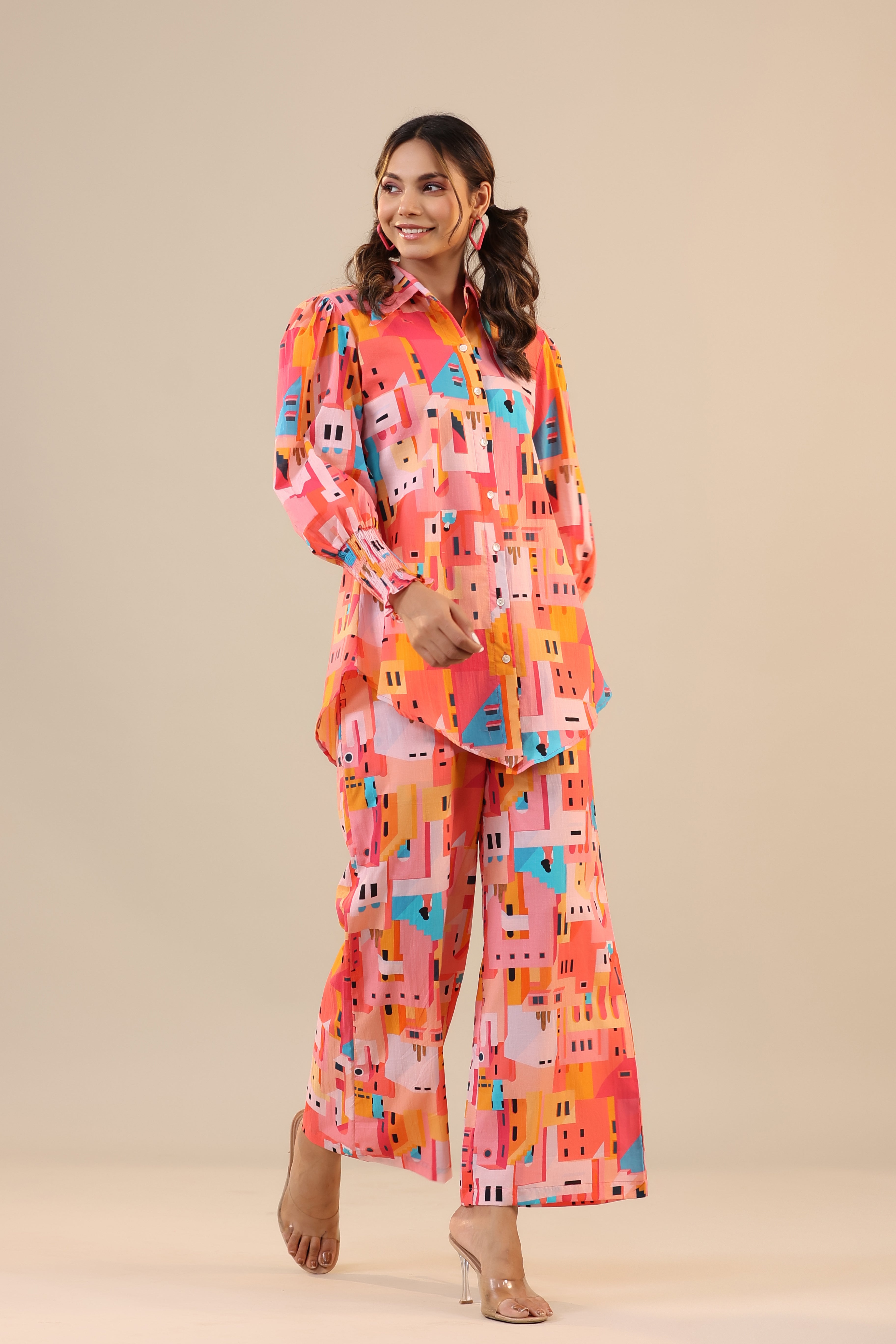 Shanghai on Cotton Collared Co-ord Set