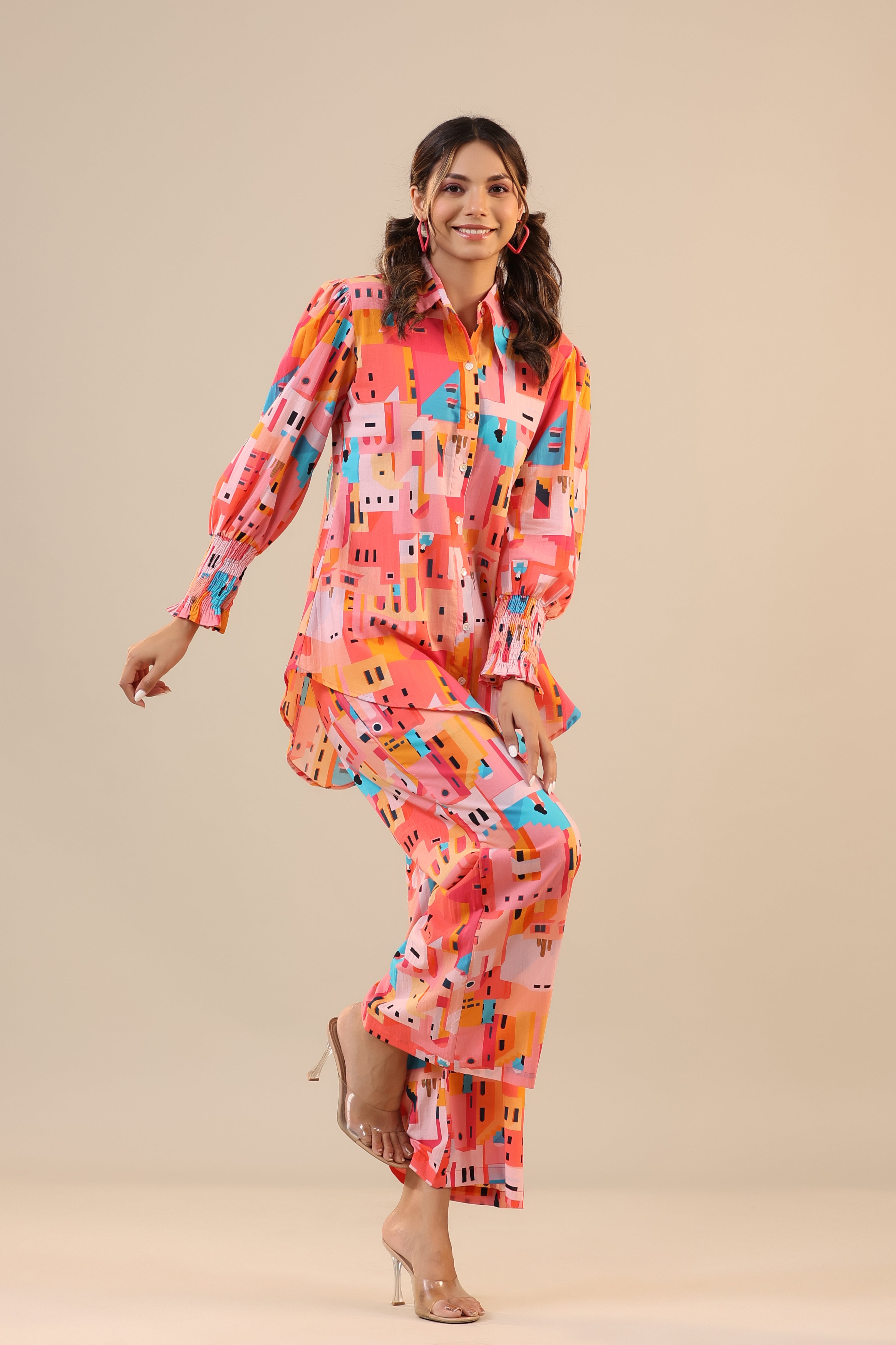 Shanghai on Cotton Collared Co-ord Set