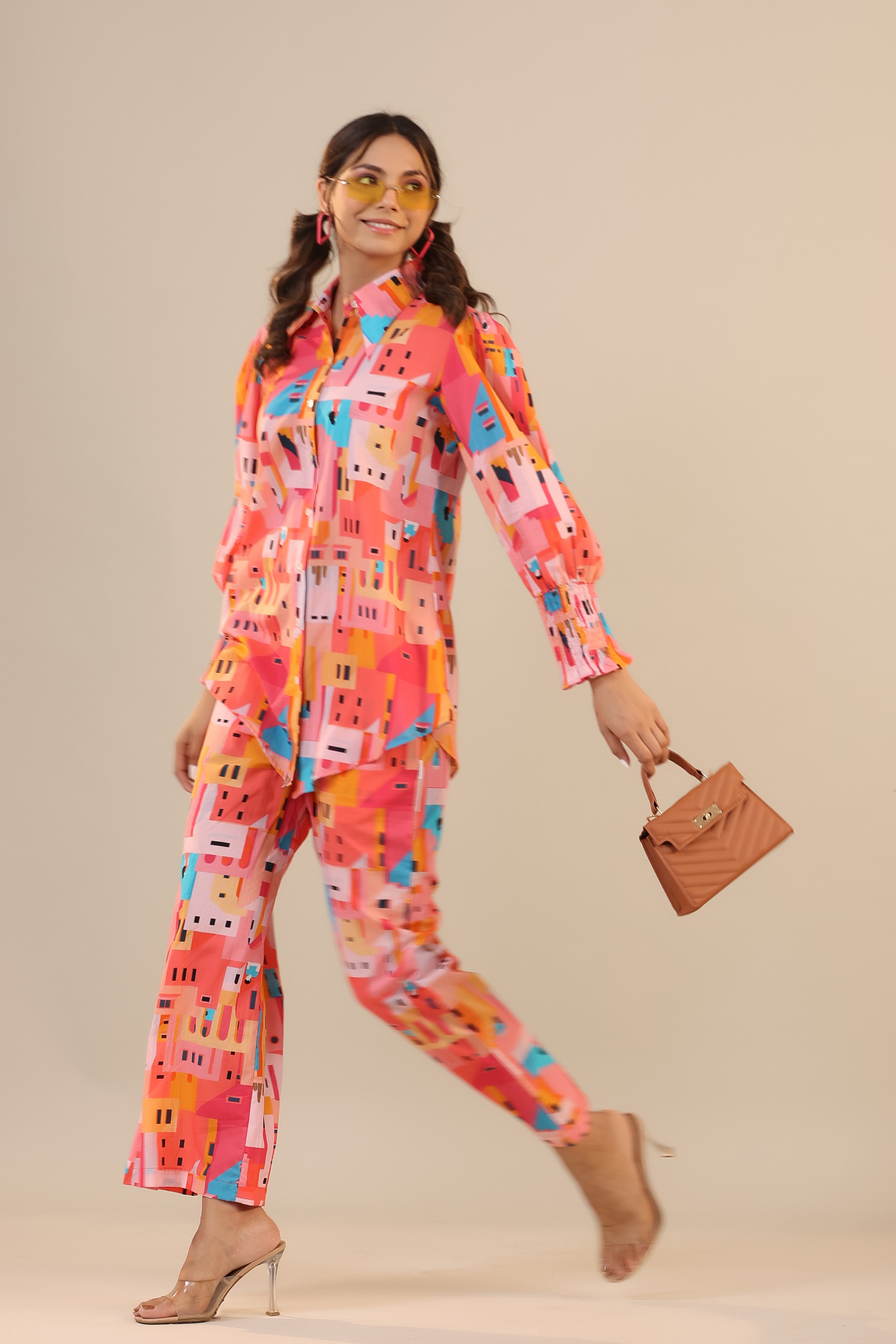Shanghai on Cotton Collared Co-ord Set