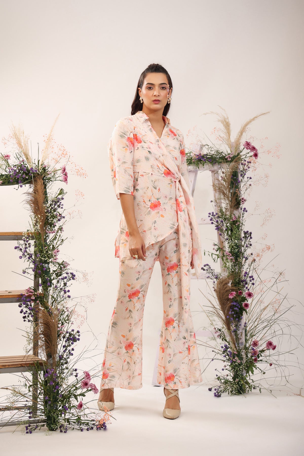 Atelior Muslin Silk Pink Co-ord Set