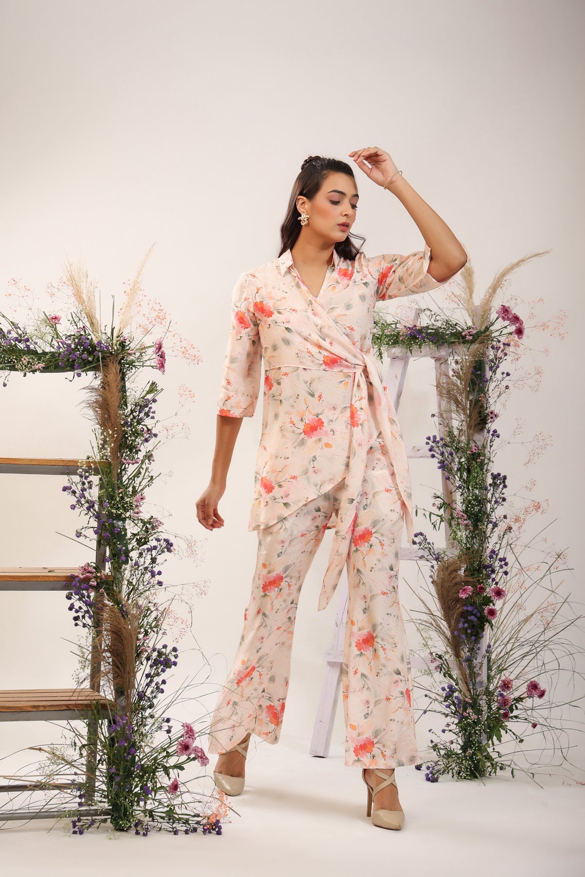 Atelior Muslin Silk Pink Co-ord Set